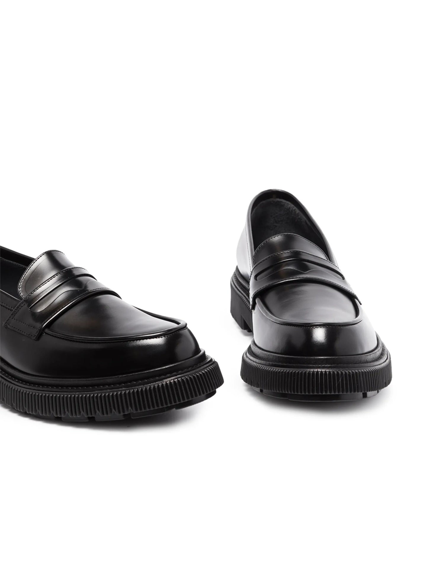 penny-slot leather loafers