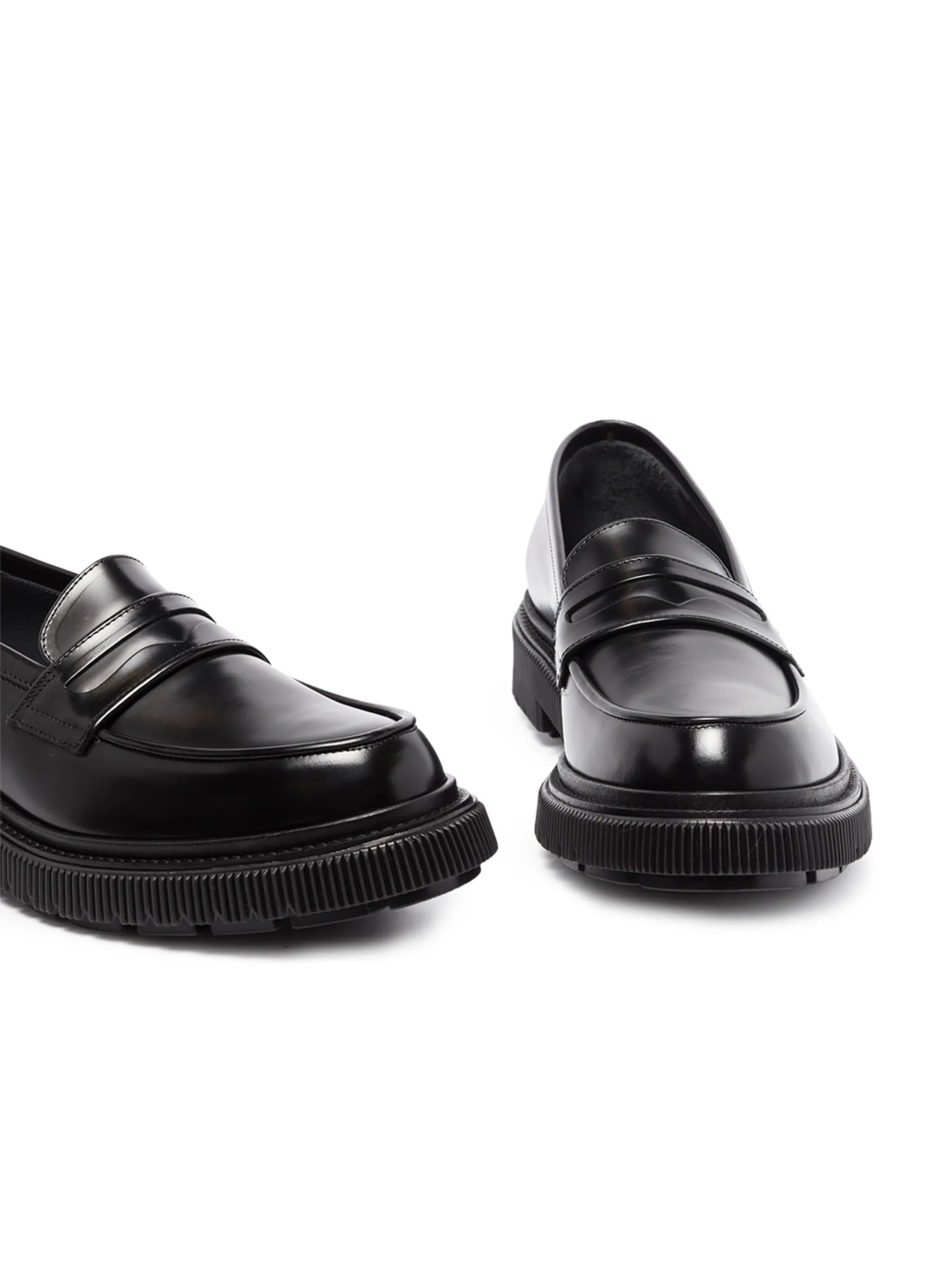 penny-slot leather loafers