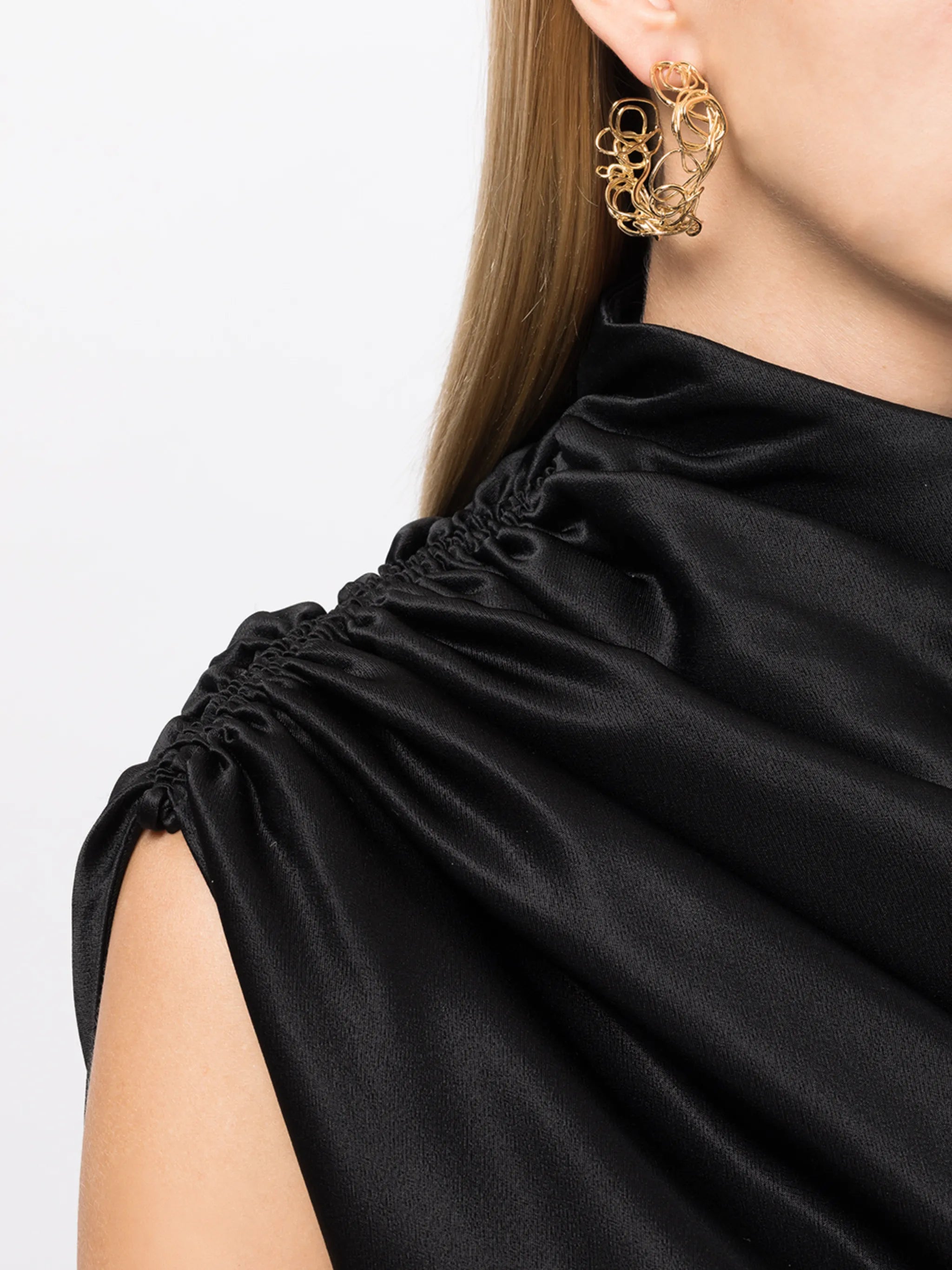 looping strands hoop earrings