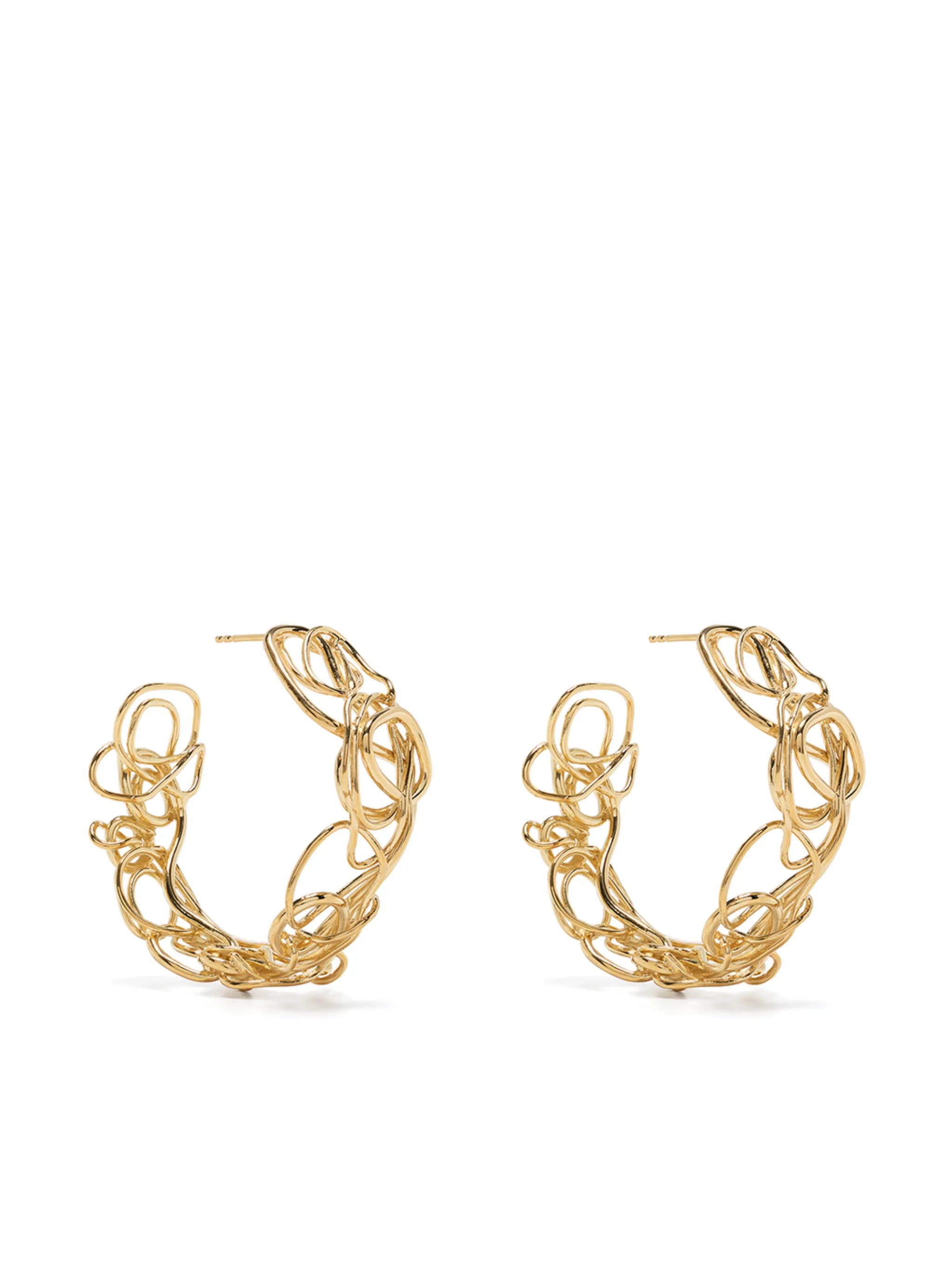 looping strands hoop earrings