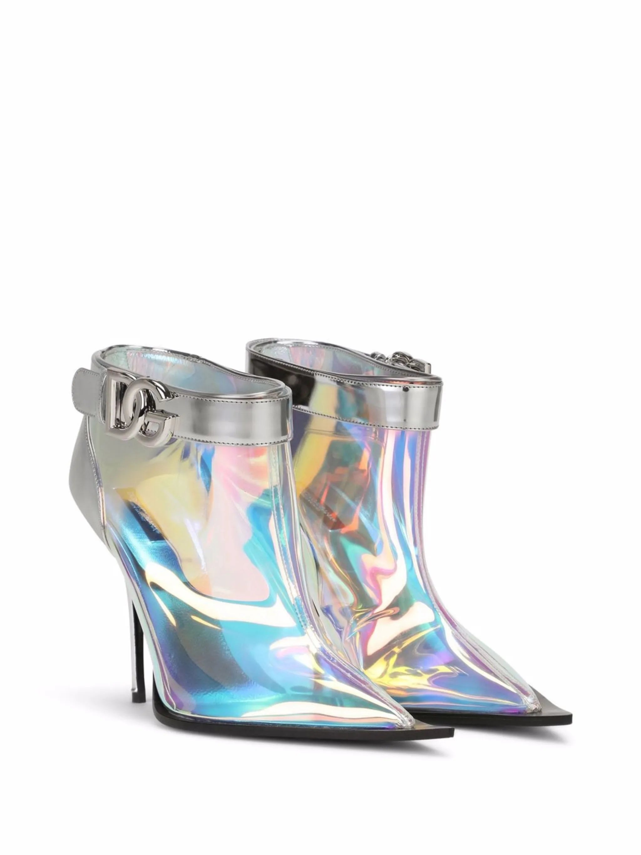 holographic ankle boots