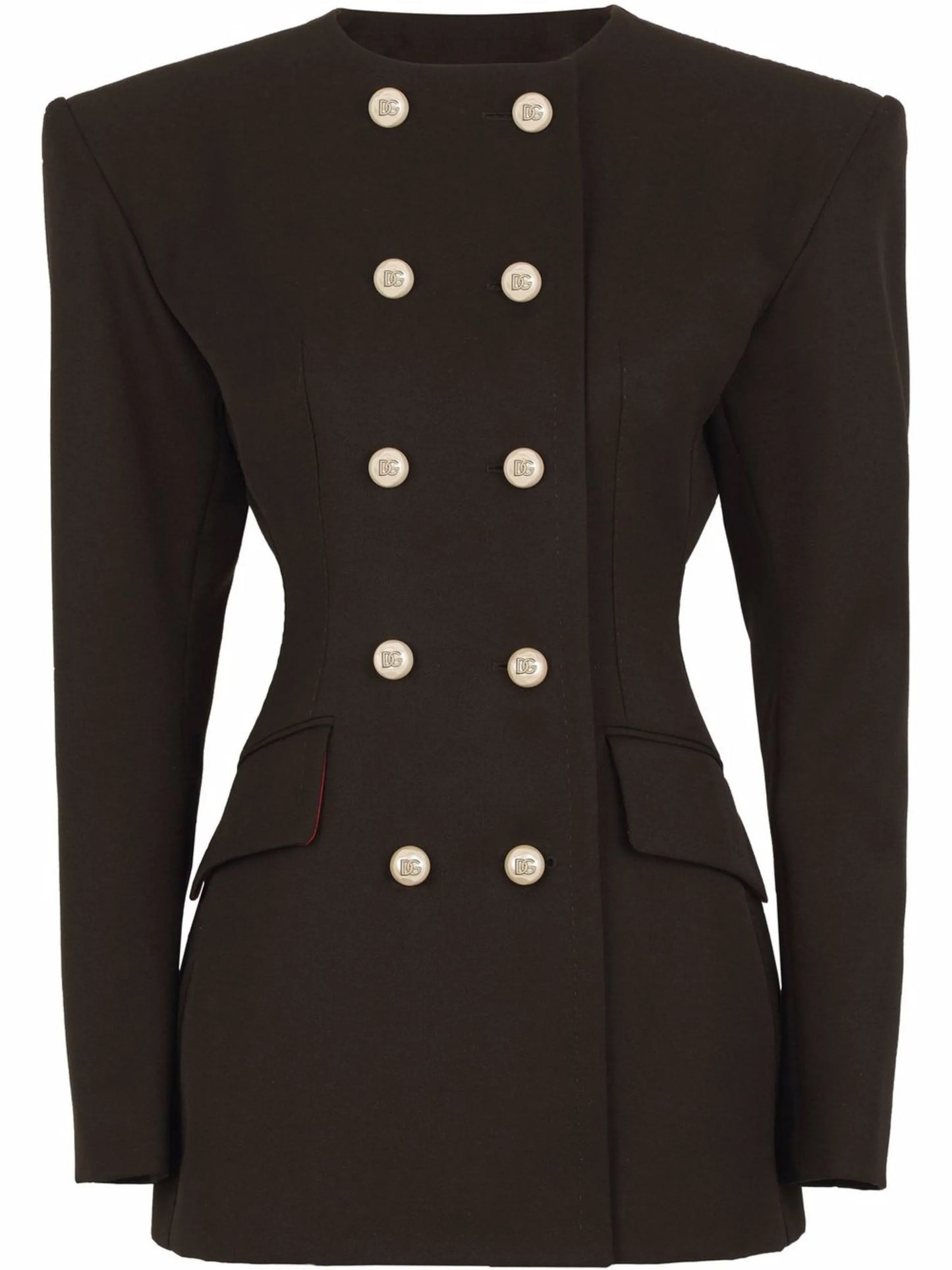 shoulder-pad double-breasted blazer