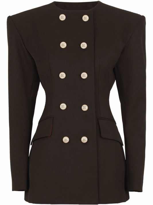shoulder-pad double-breasted blazer