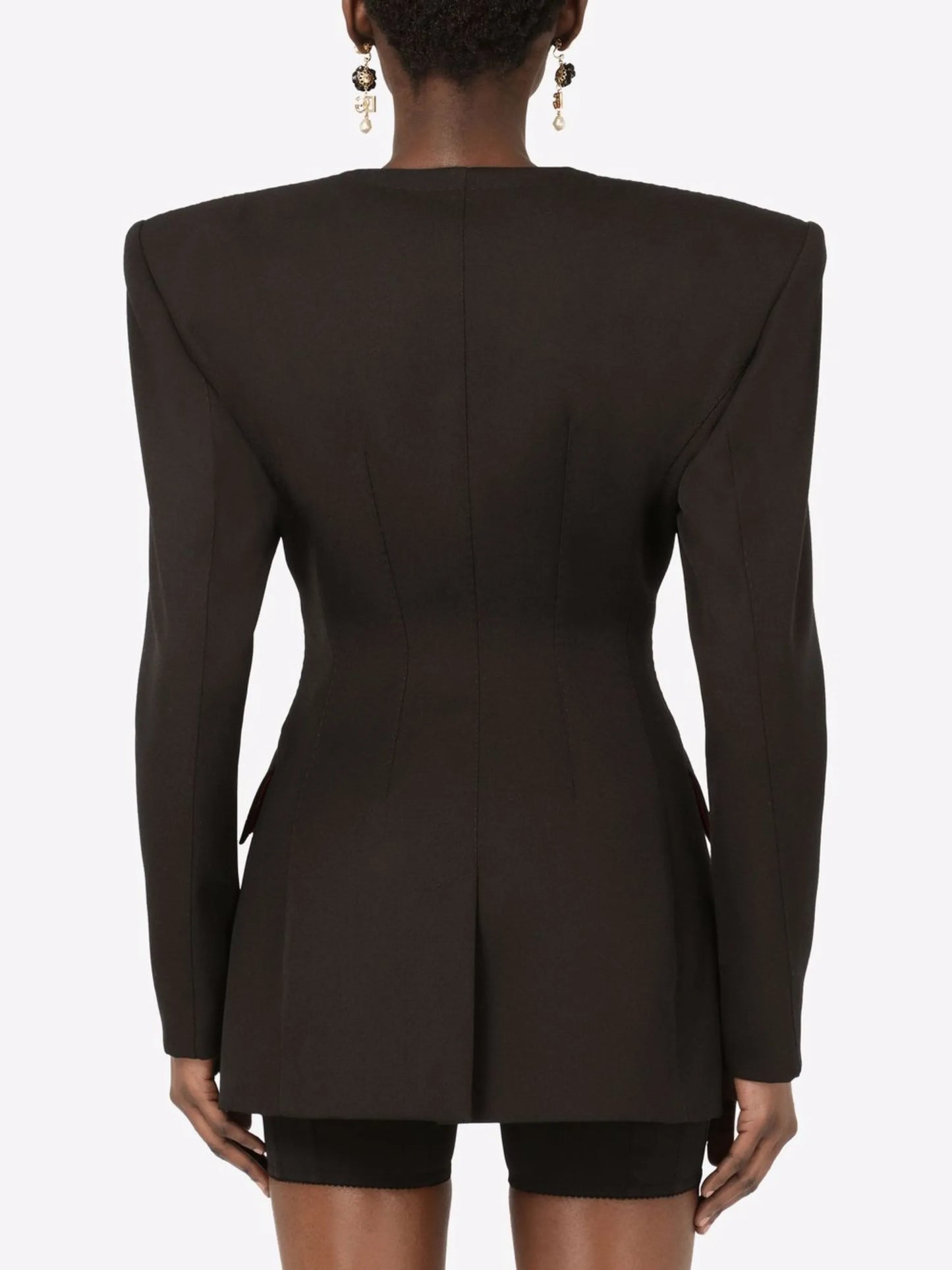 shoulder-pad double-breasted blazer