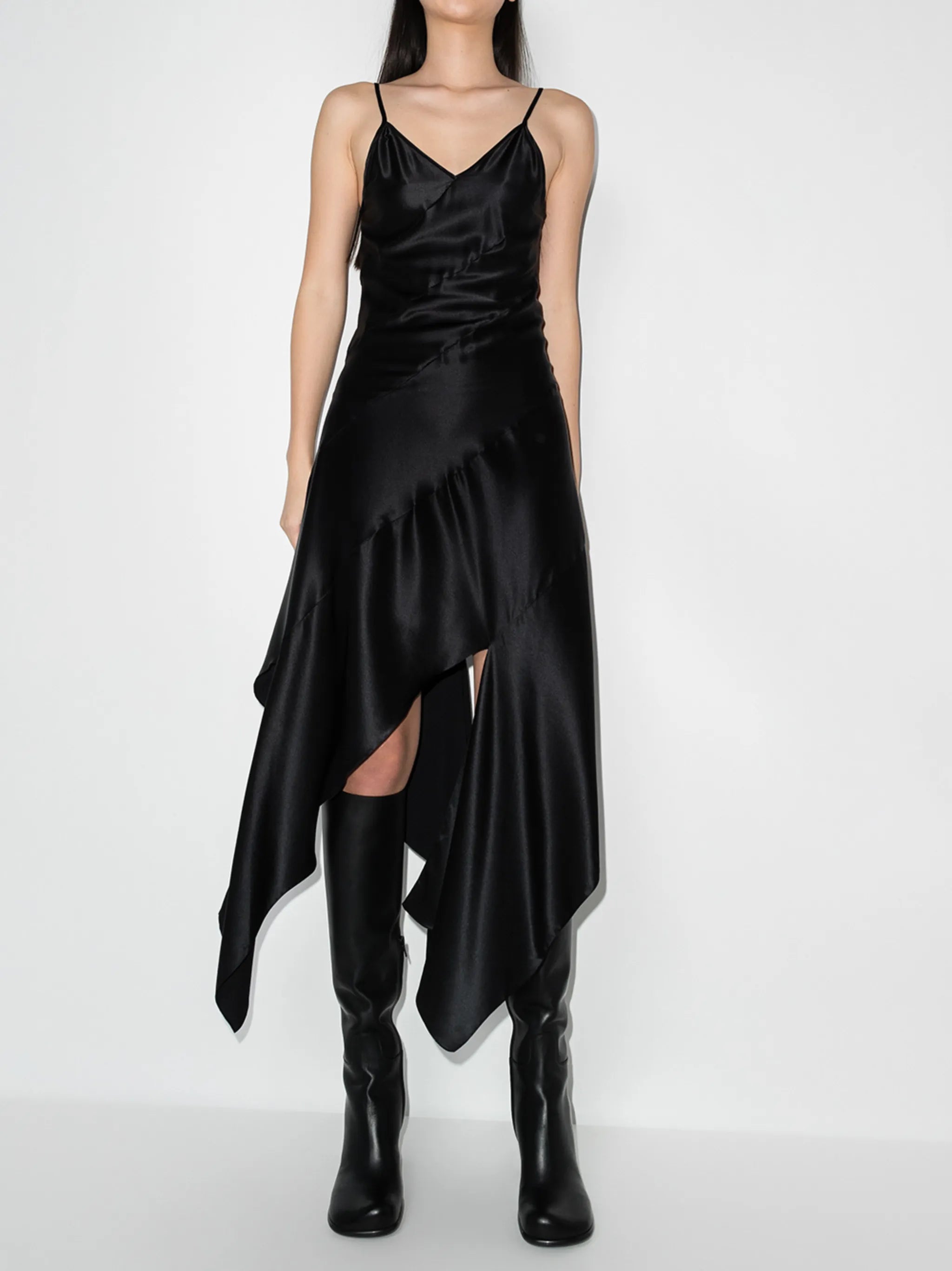 asymmetric slip dress