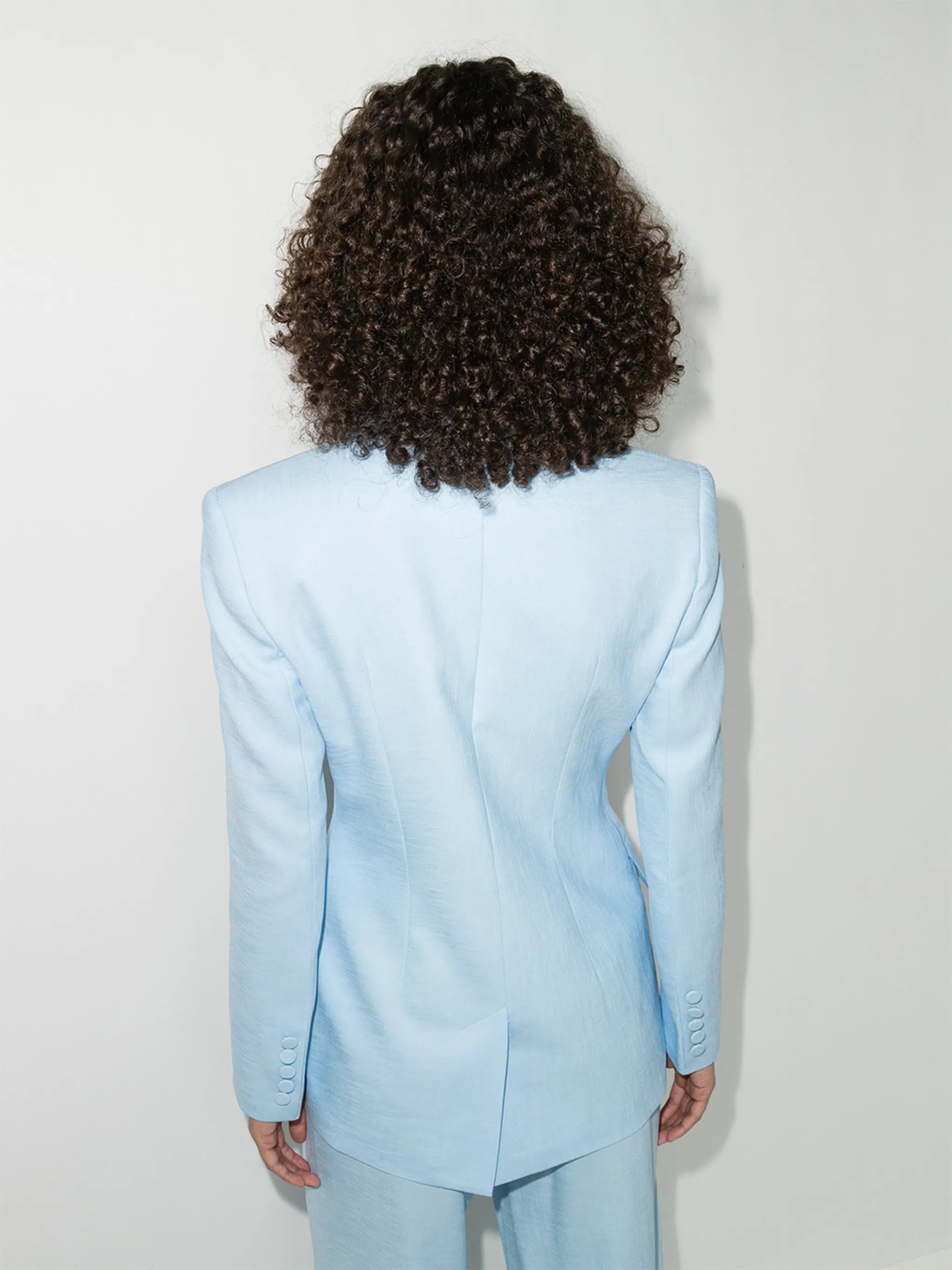 twill asymmetric blazer