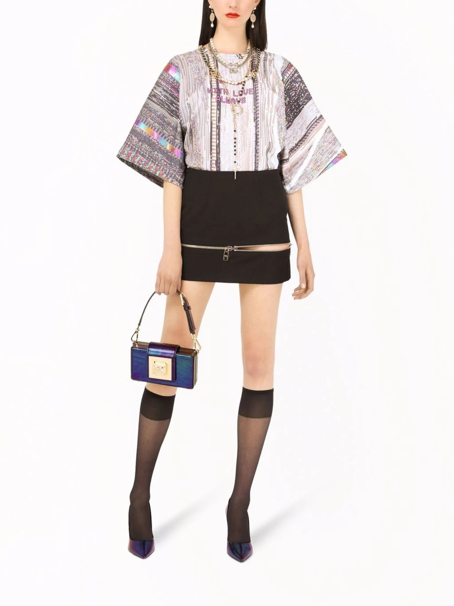 zip-detail A-line skirt