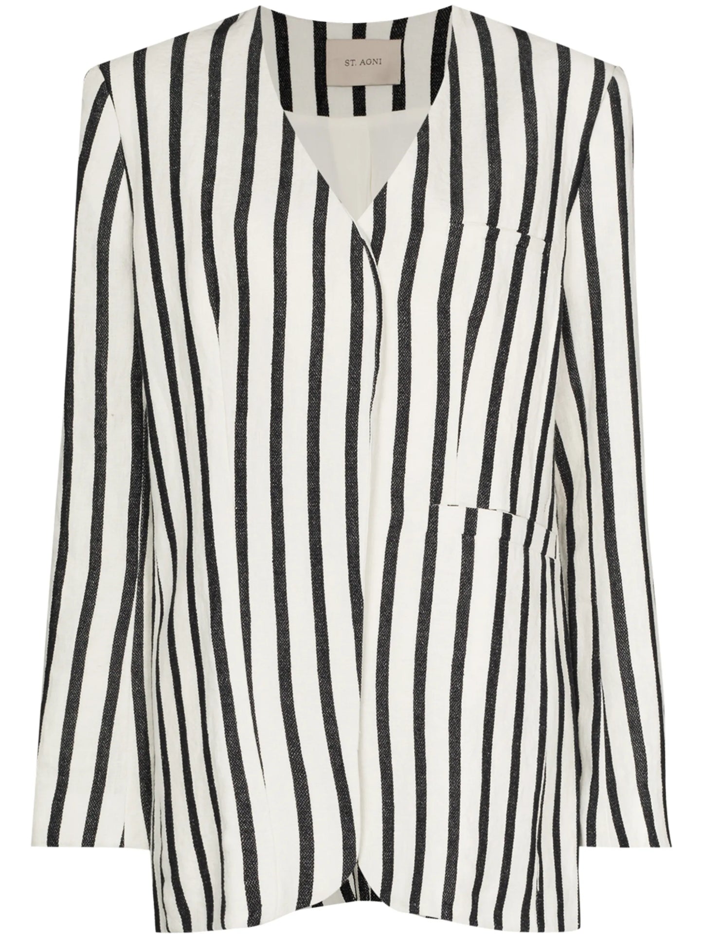 Origami stripe-pattern blazer