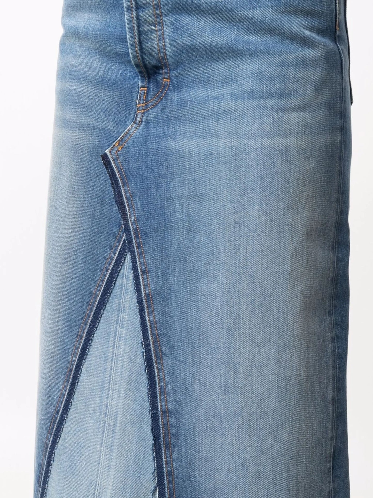 two-tone denim skirt