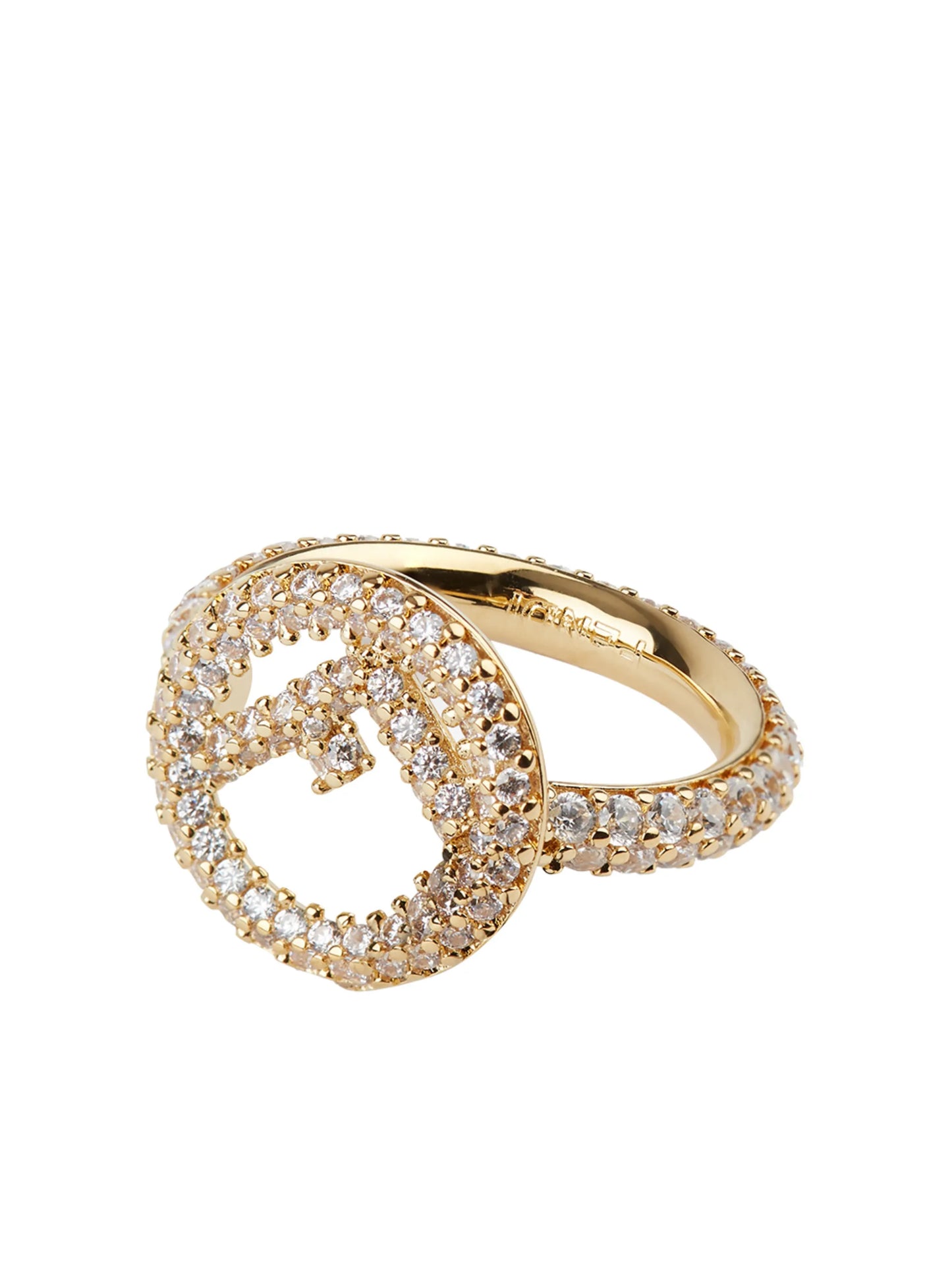 F is Fendi crystal embellished ring