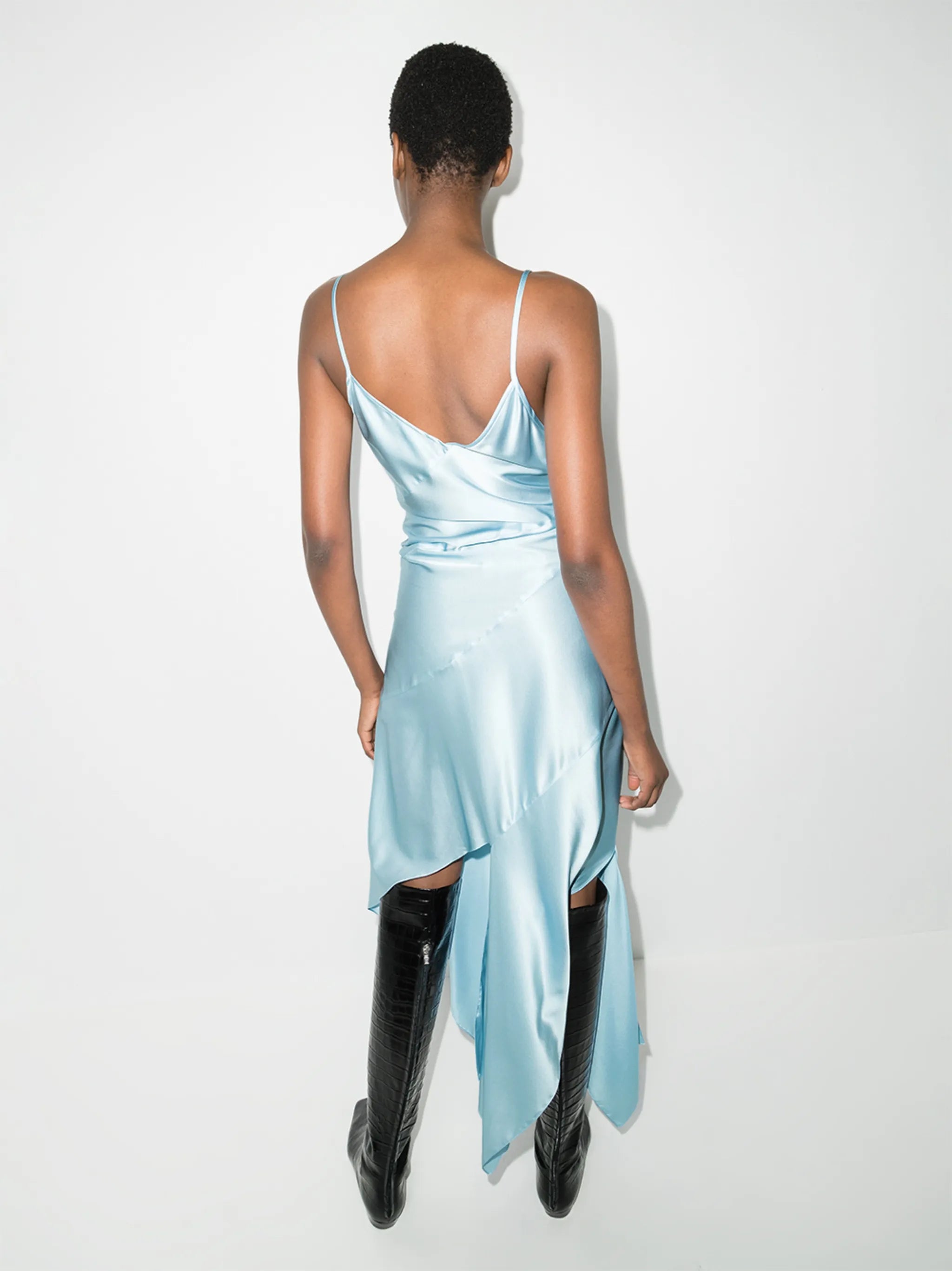 asymmetric slip dress