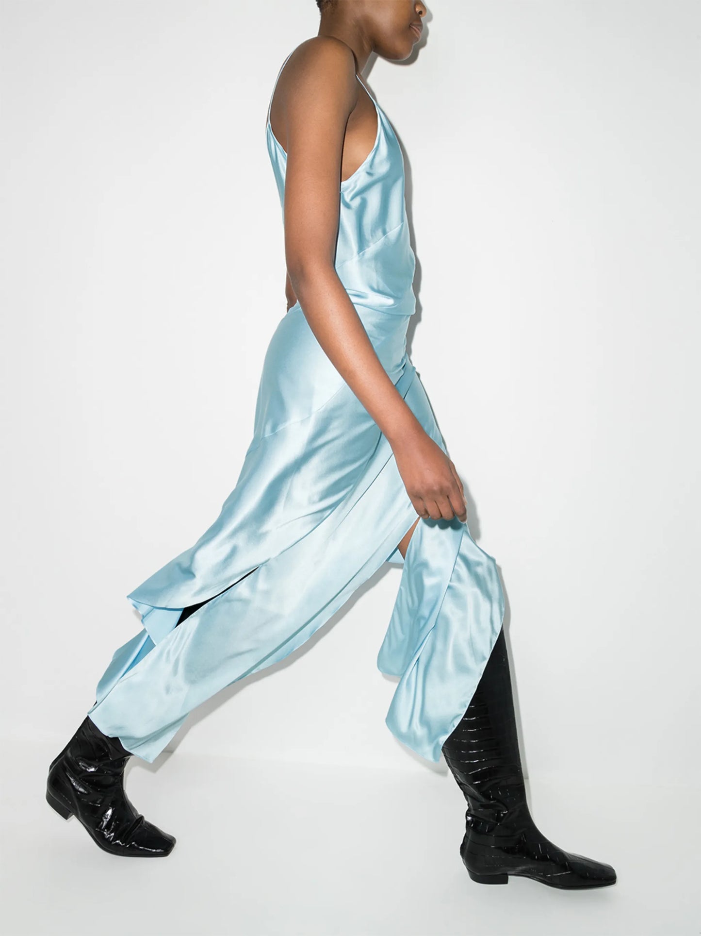 asymmetric slip dress