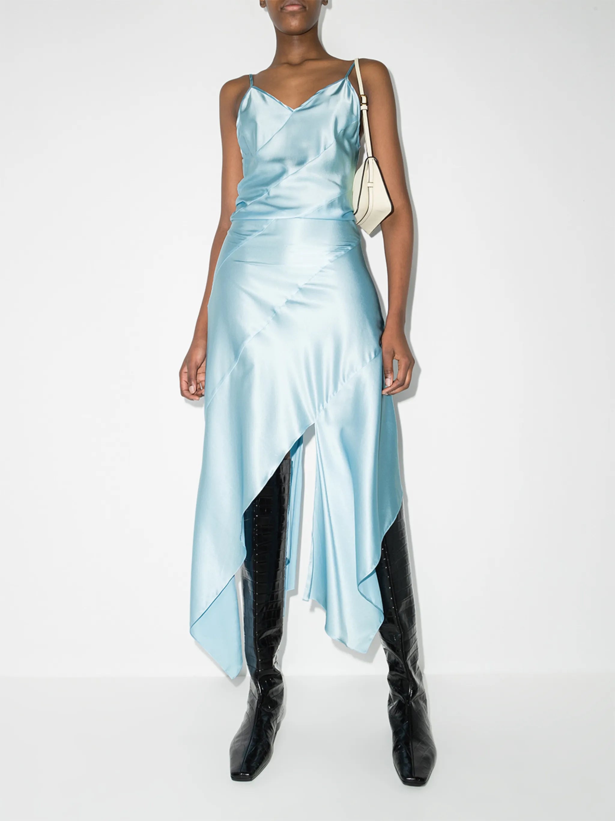 asymmetric slip dress