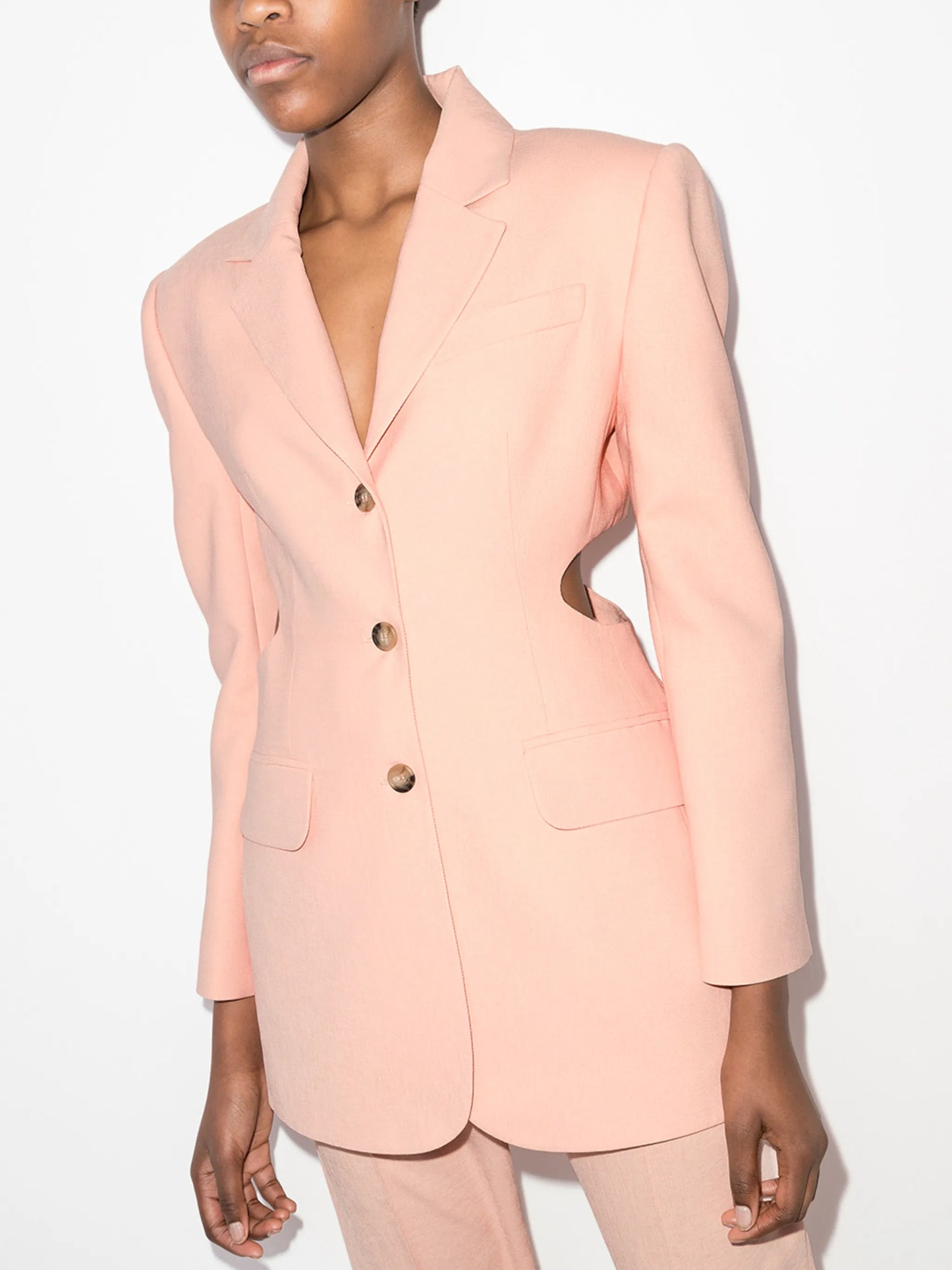 cut-out single-breasted blazer