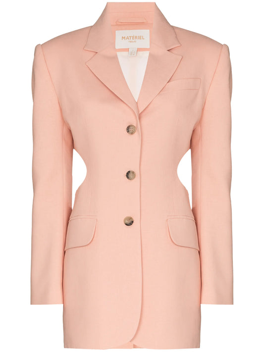 cut-out single-breasted blazer