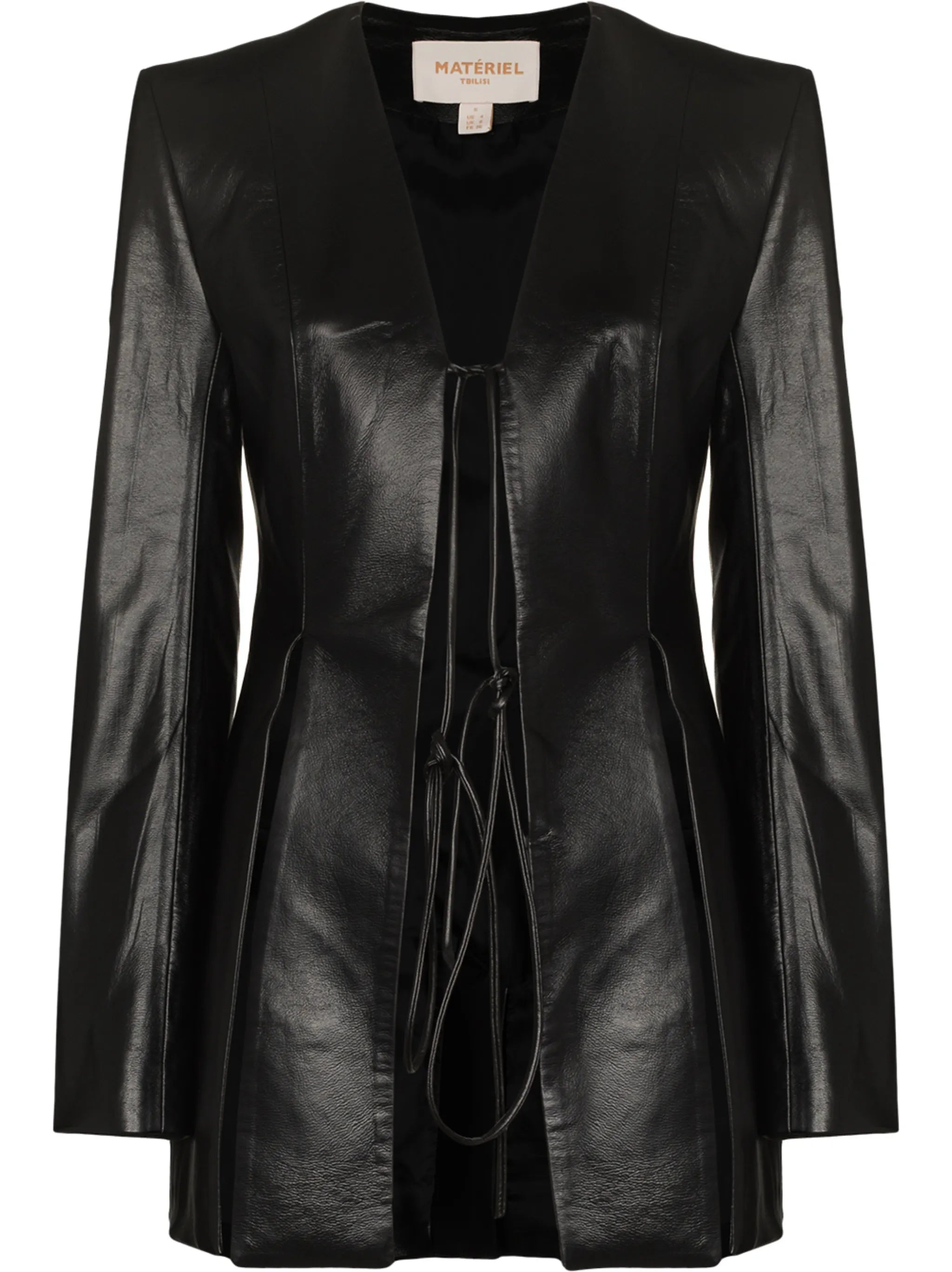 side-slit collarless blazer