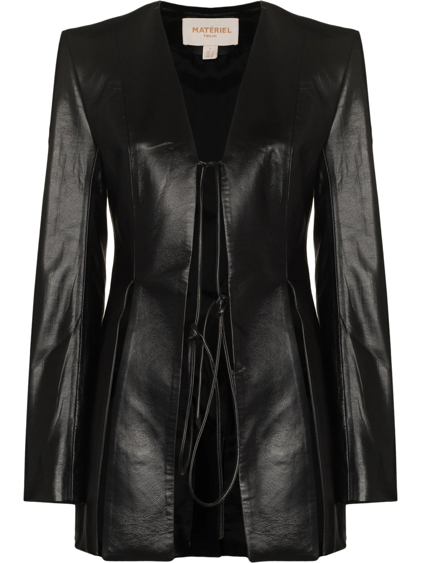 side-slit collarless blazer