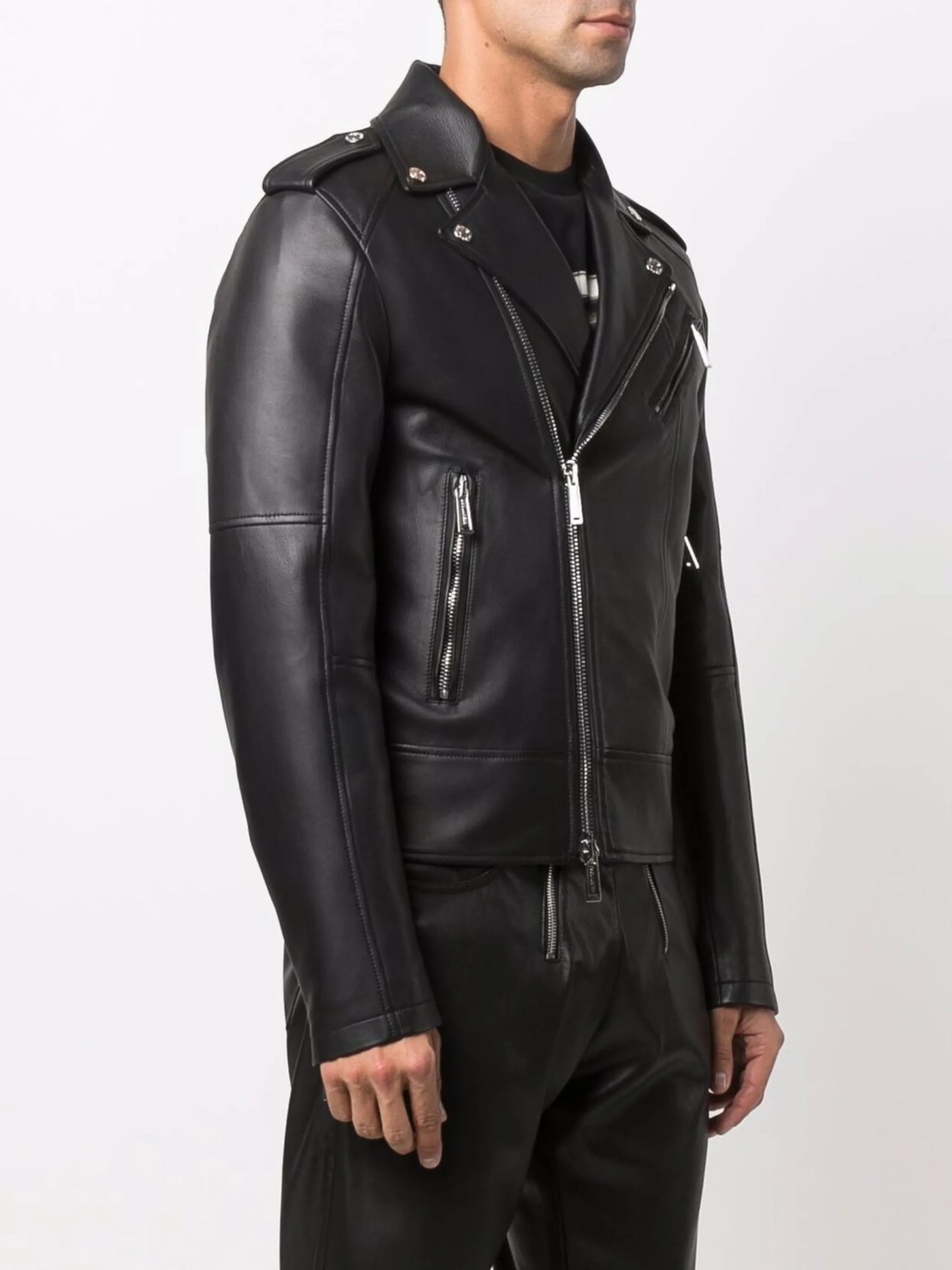 leather biker jacket