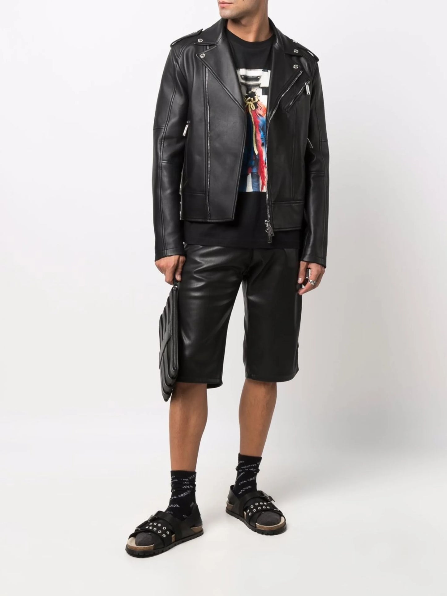 leather biker jacket