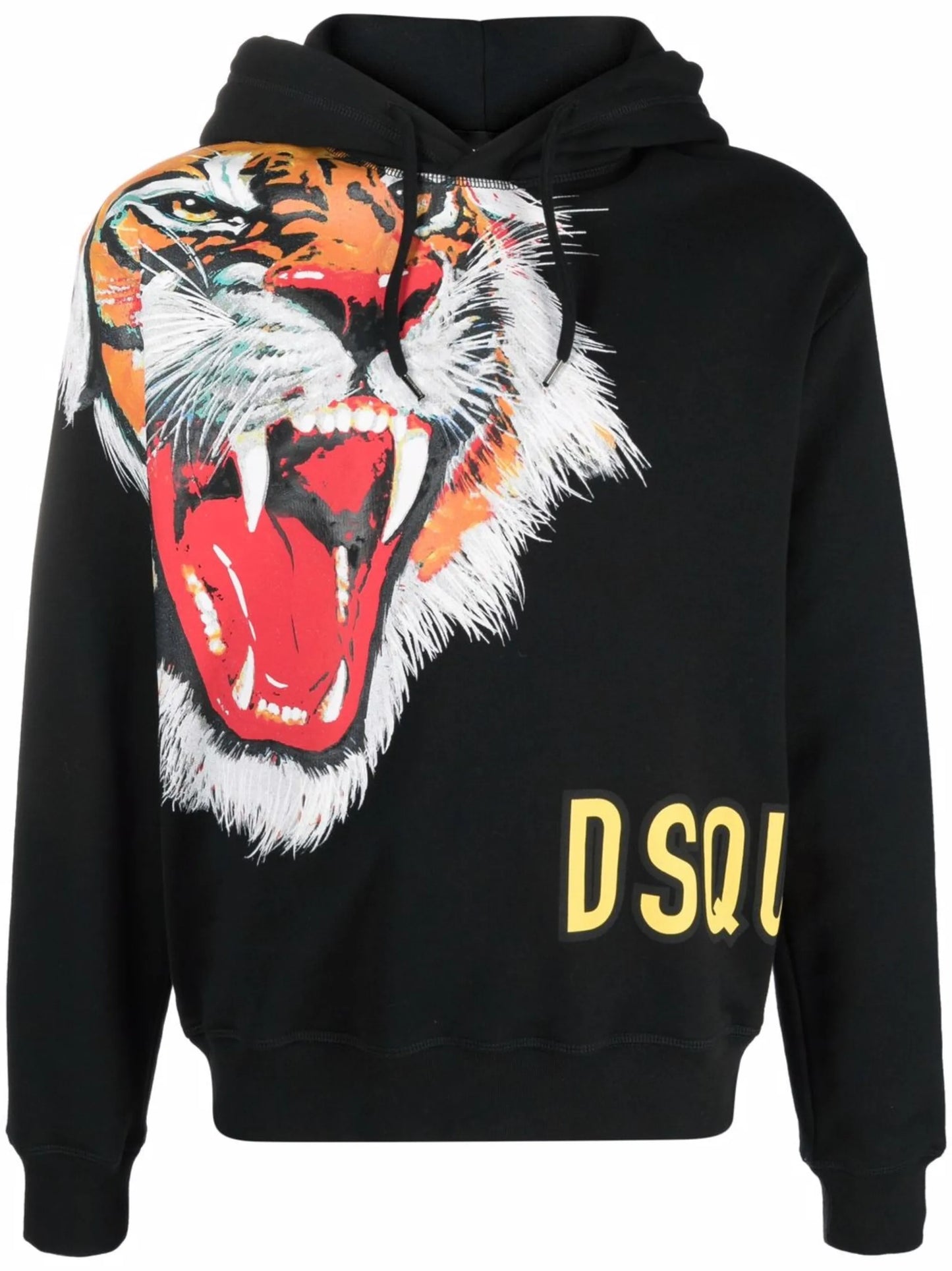 tiger-print cotton hoodie