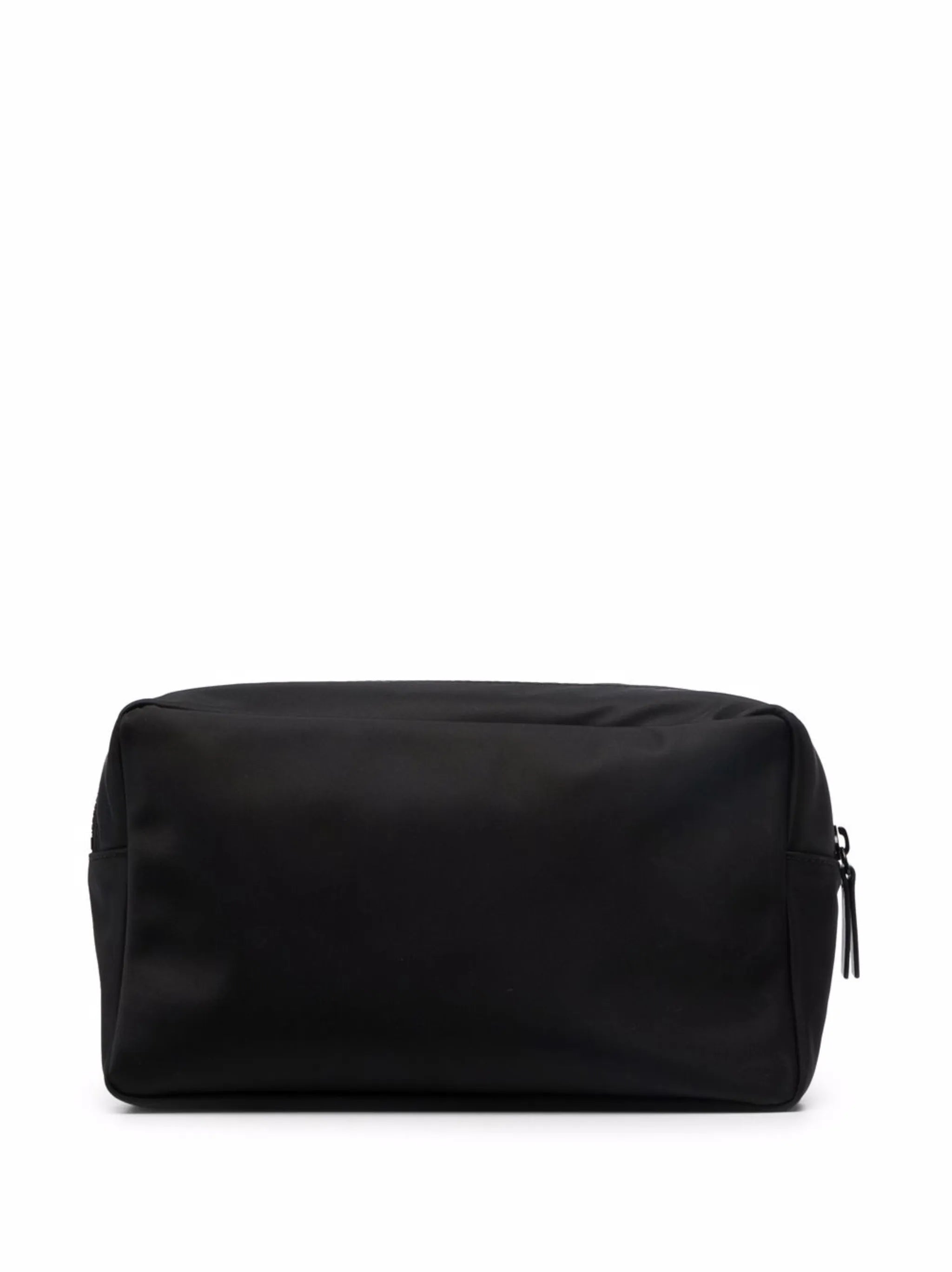 logo-print zipped wash bag
