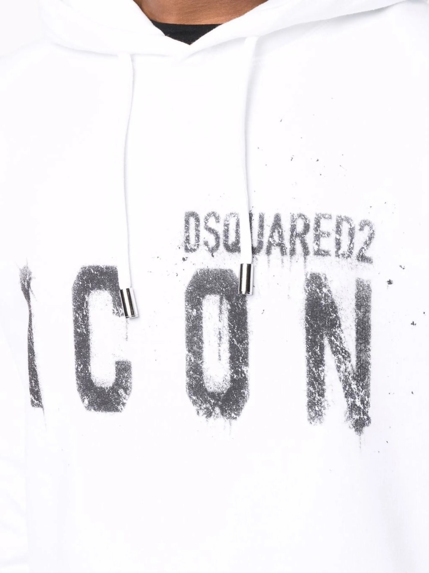 Icon paint-splatter cotton hoodie