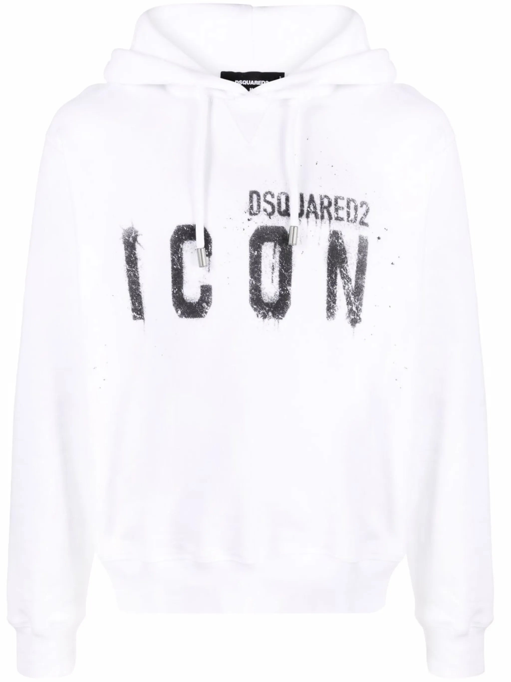 Icon paint-splatter cotton hoodie