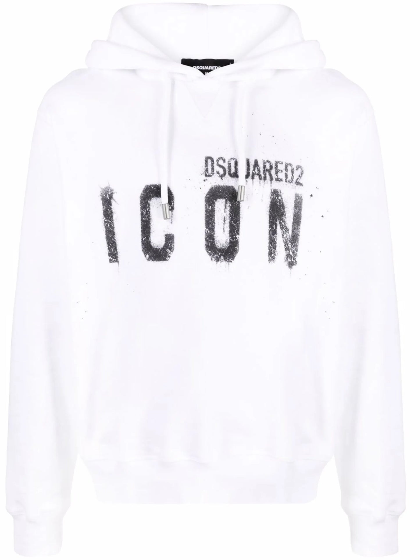 Icon paint-splatter cotton hoodie