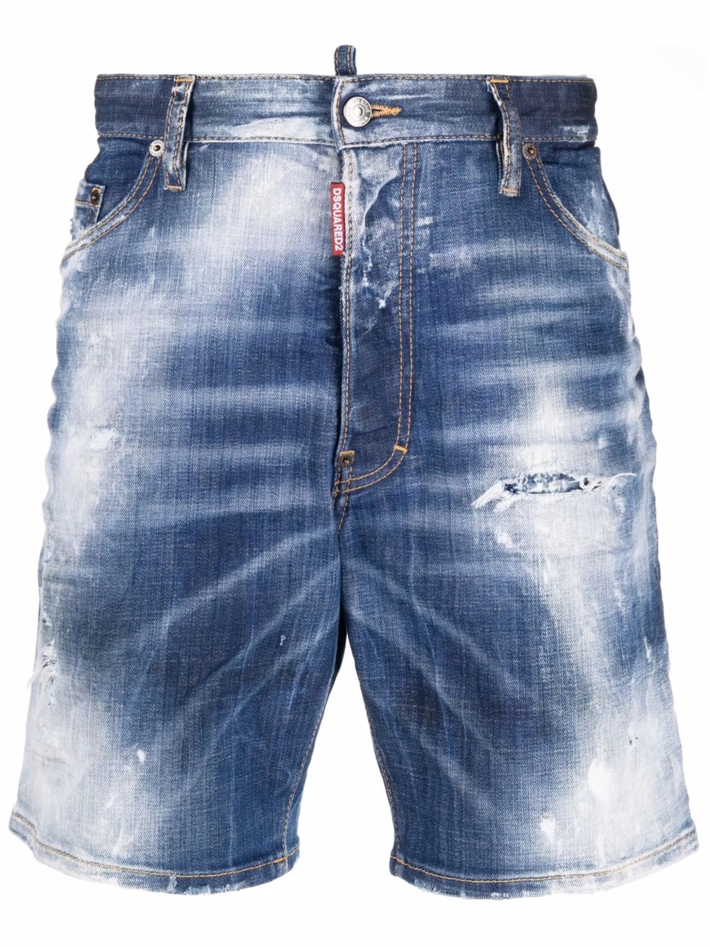 distressed-effect denim shorts