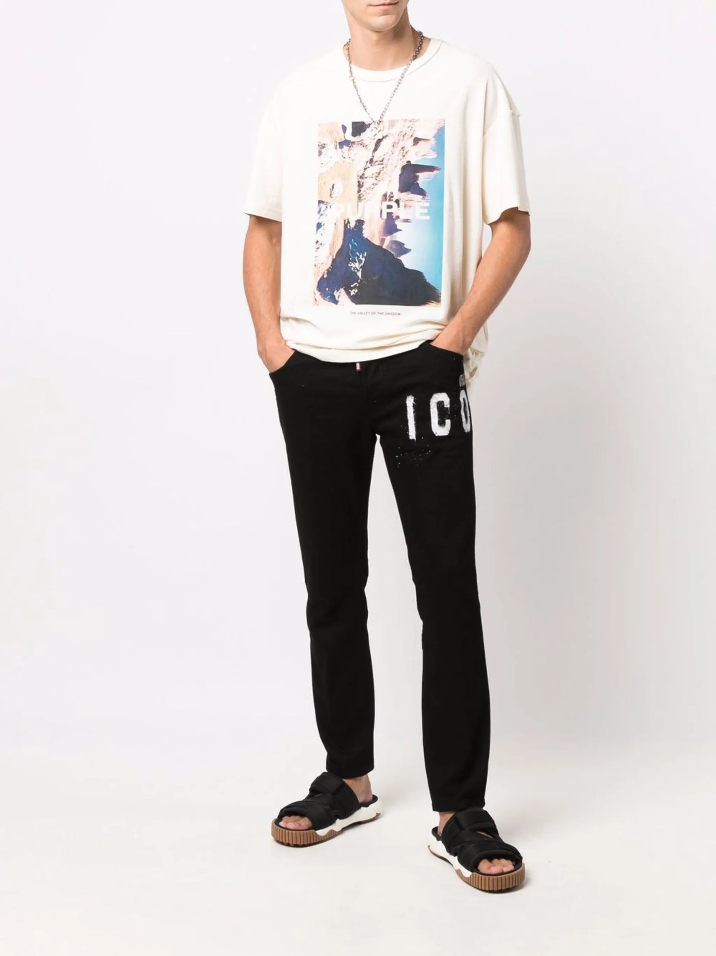 logo-print straight-leg jeans