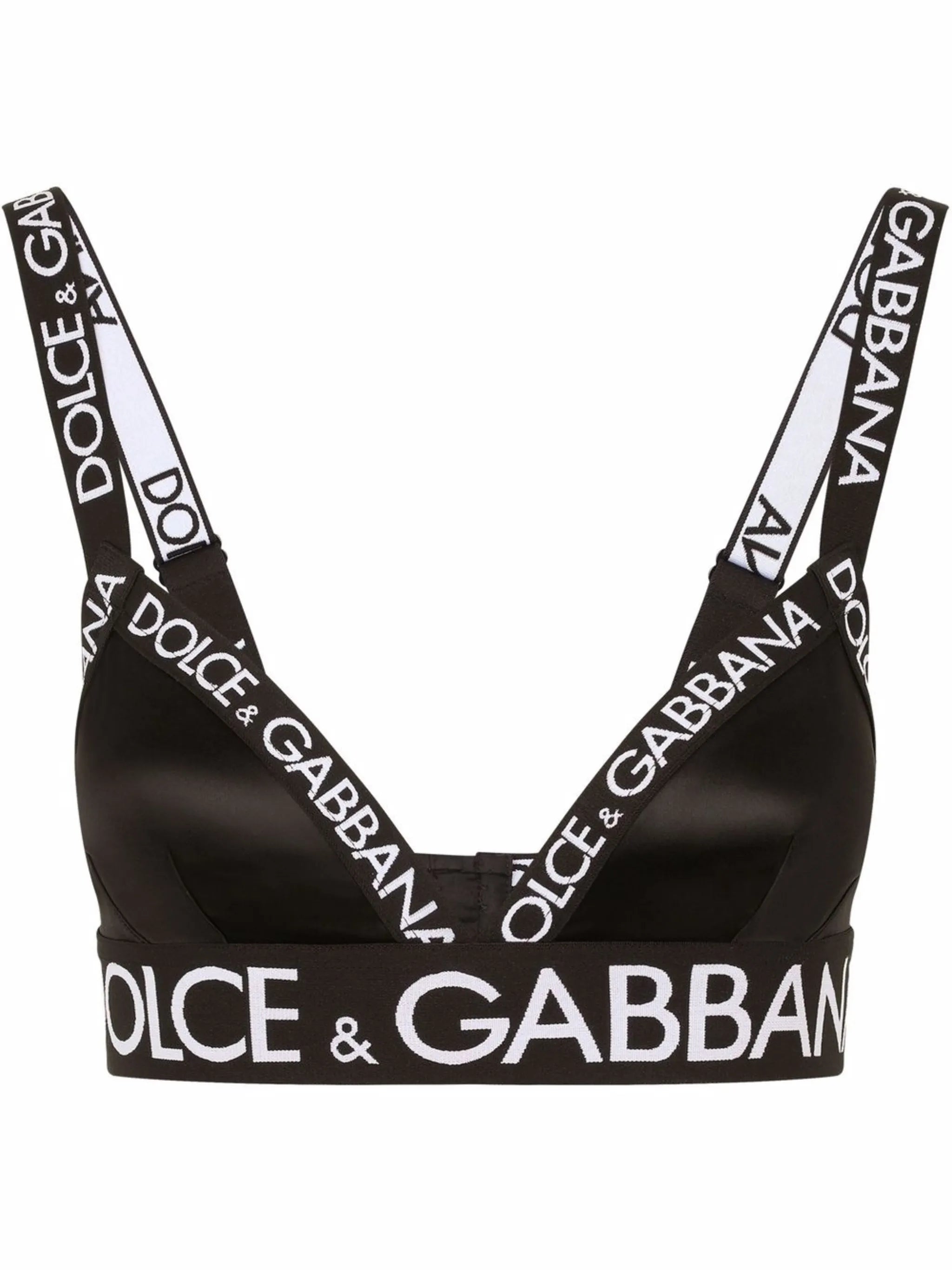 logo-tape satin triangle bra