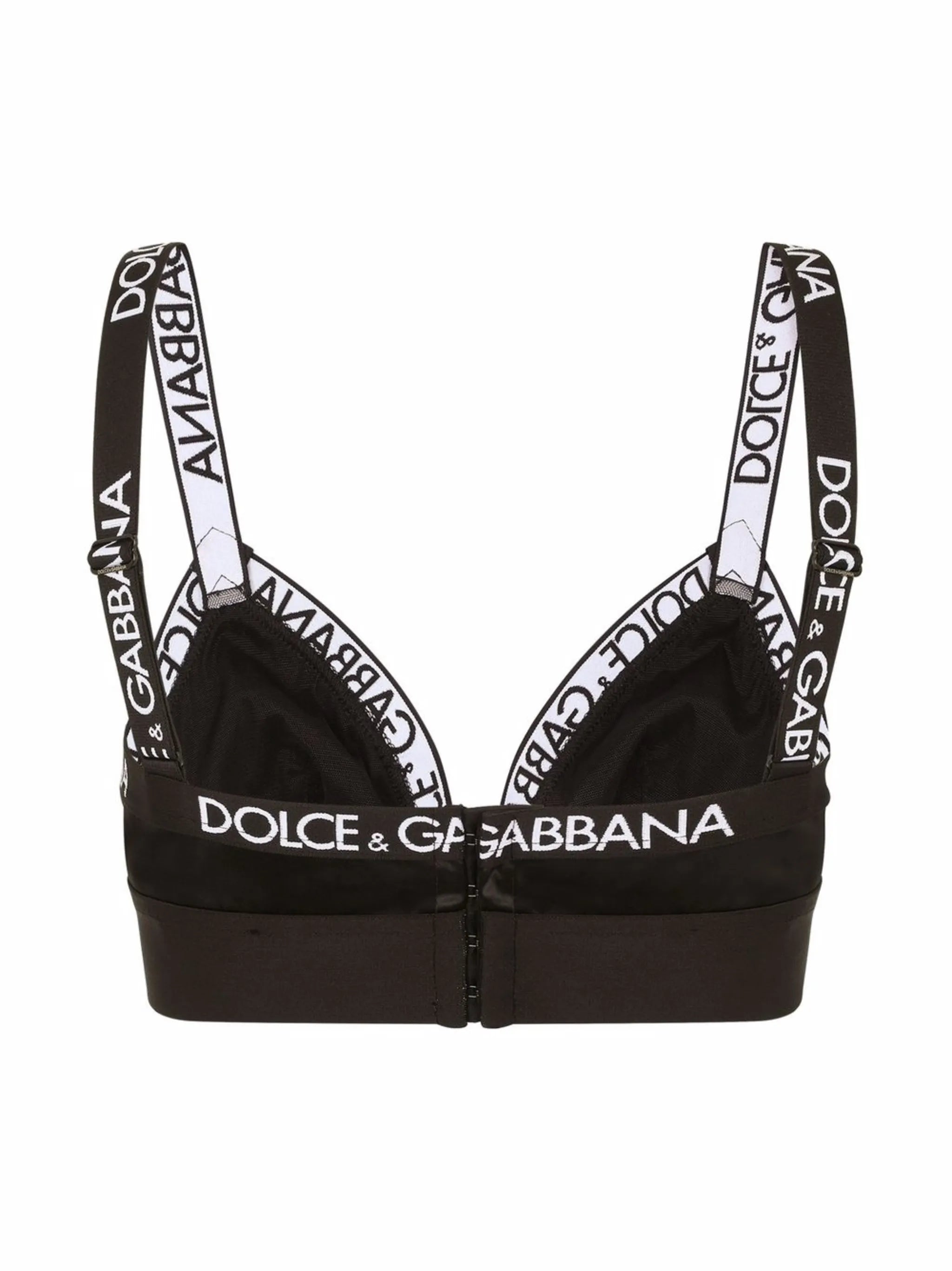 logo-tape satin triangle bra