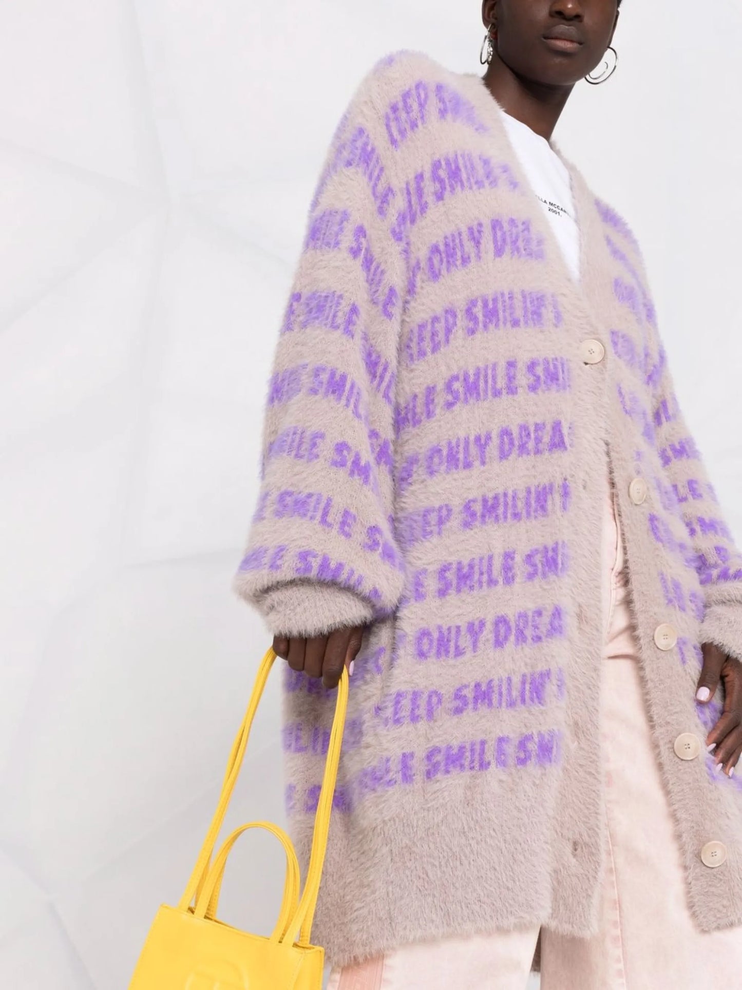 slogan-motif cardigan