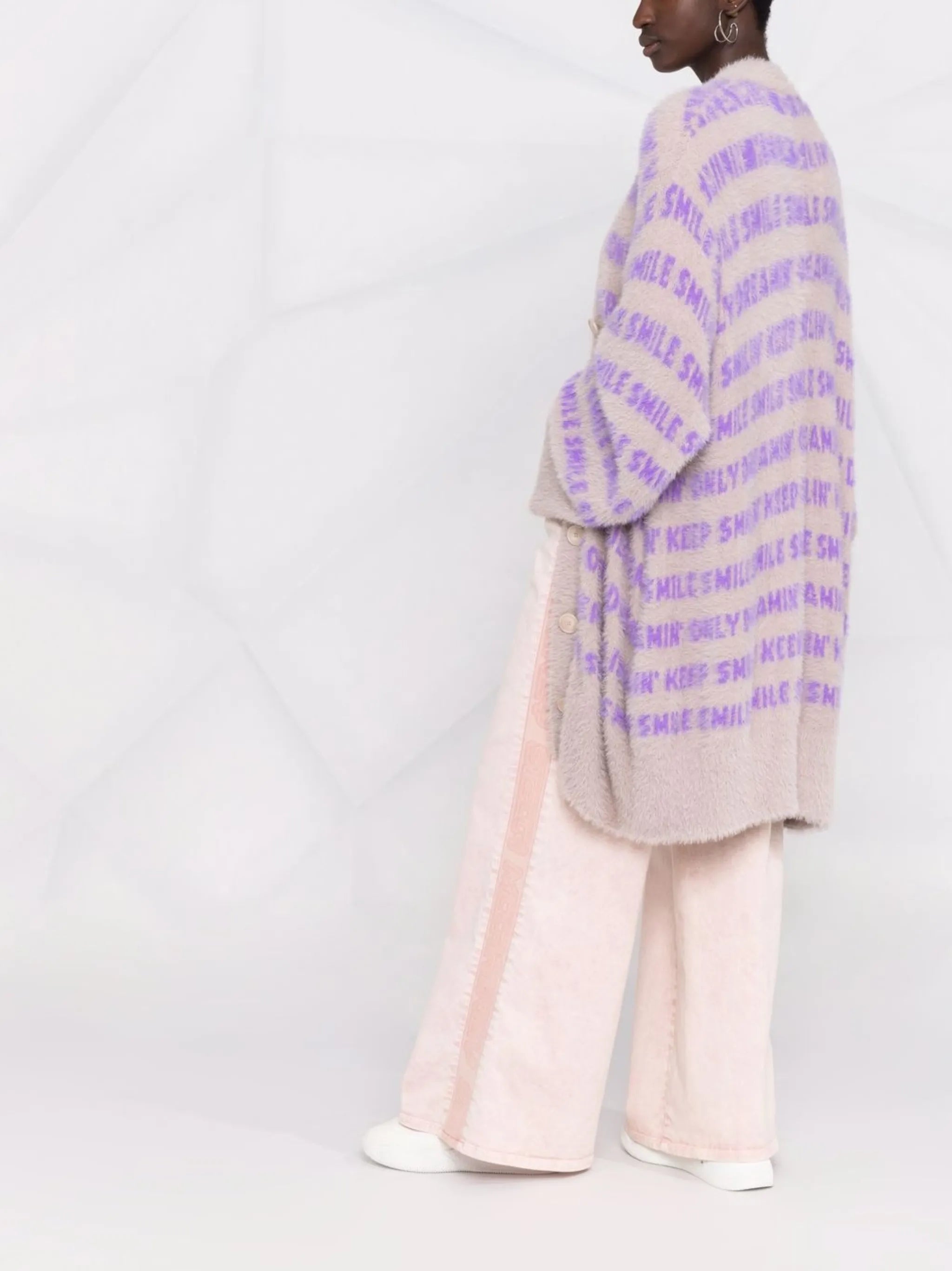 slogan-motif cardigan