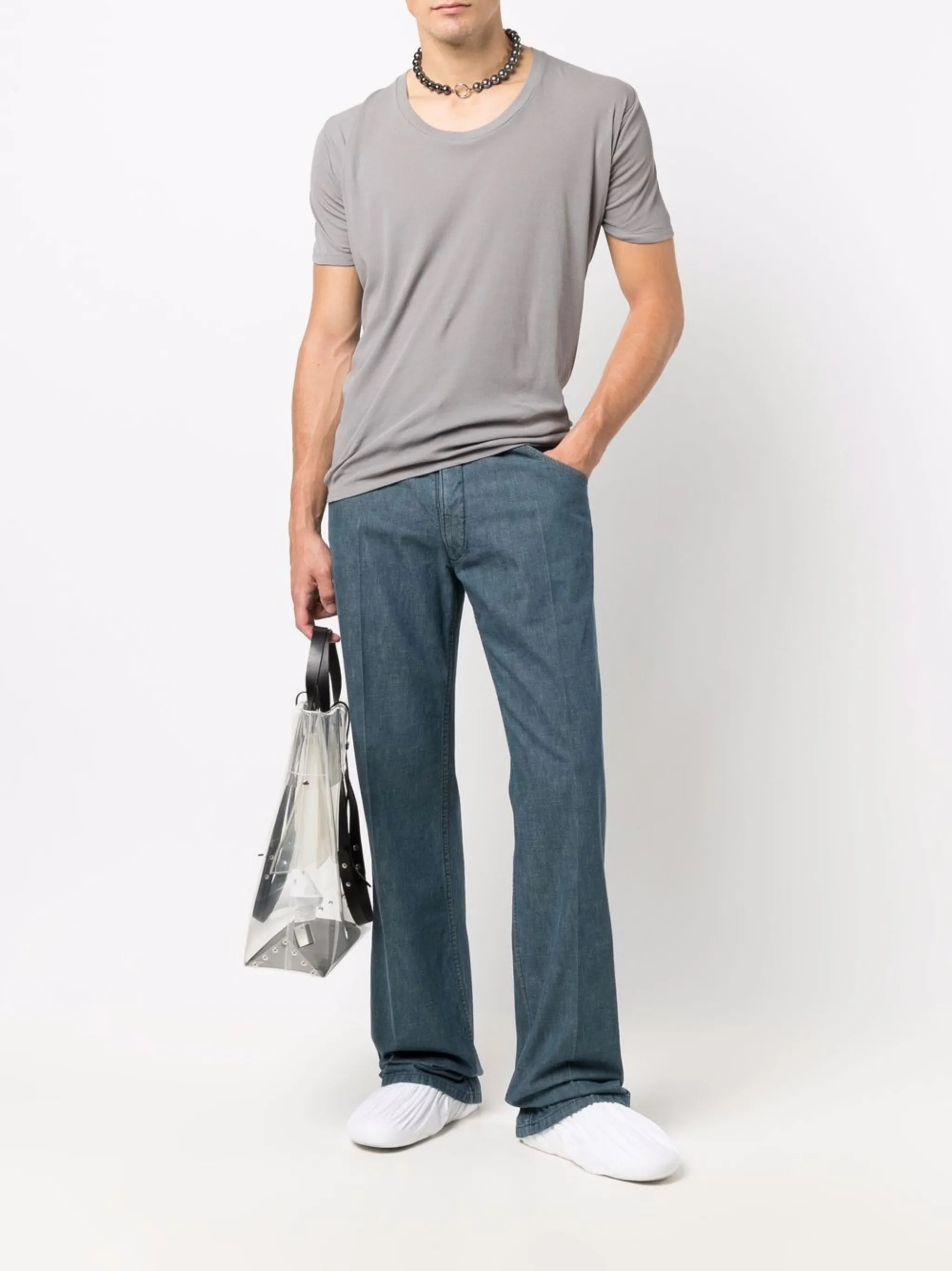 four-stitch logo straight-leg jeans