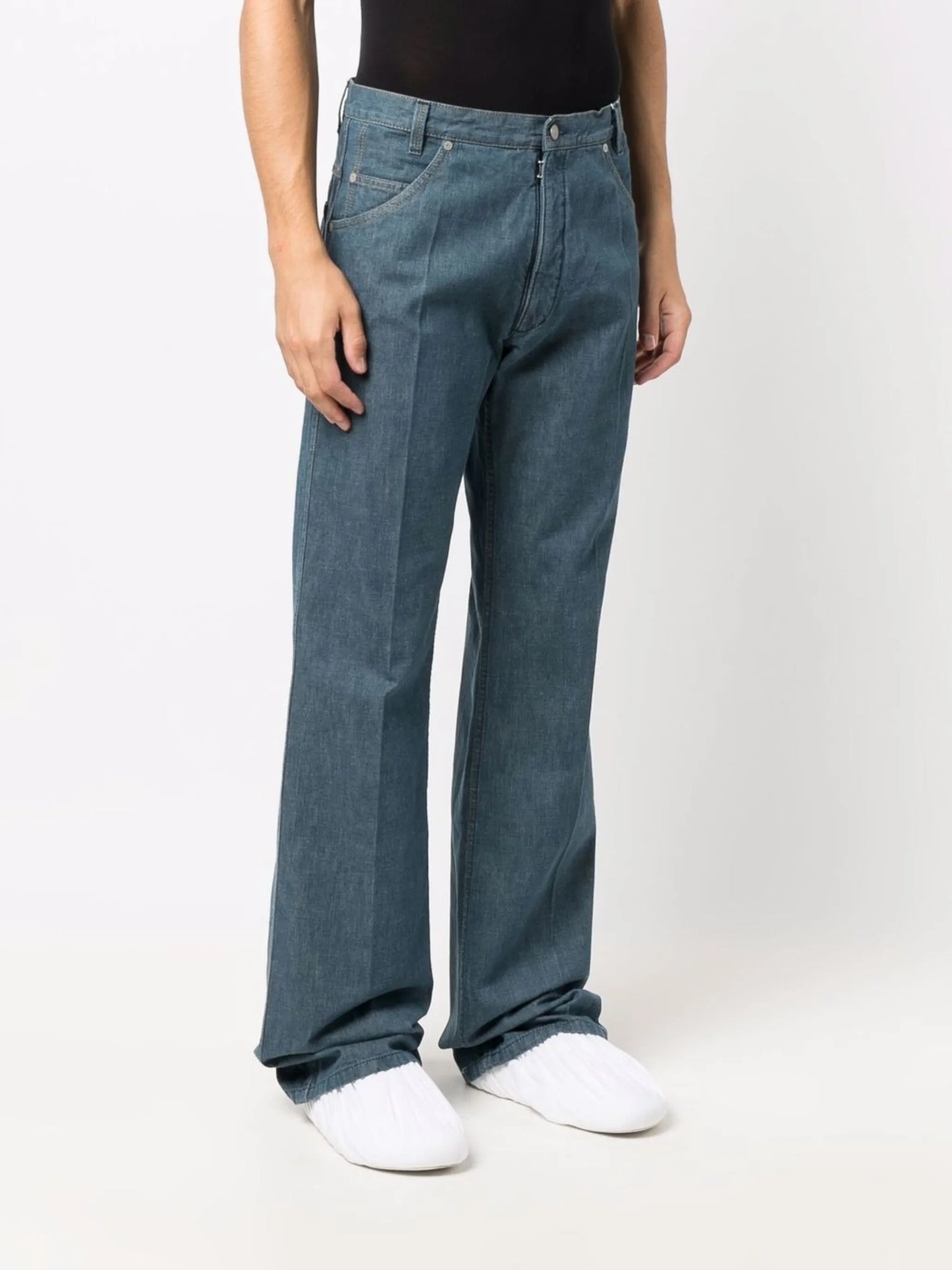 four-stitch logo straight-leg jeans