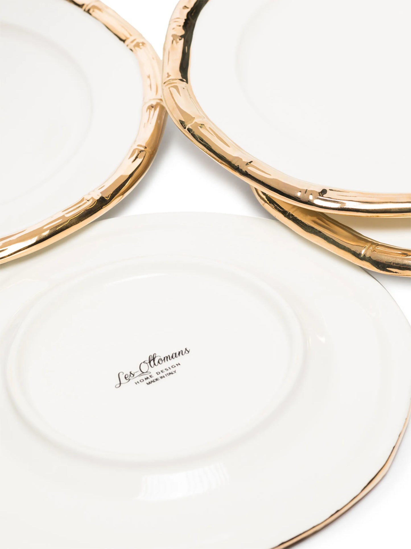 Bamboo set of four ceramic plates (21cm)