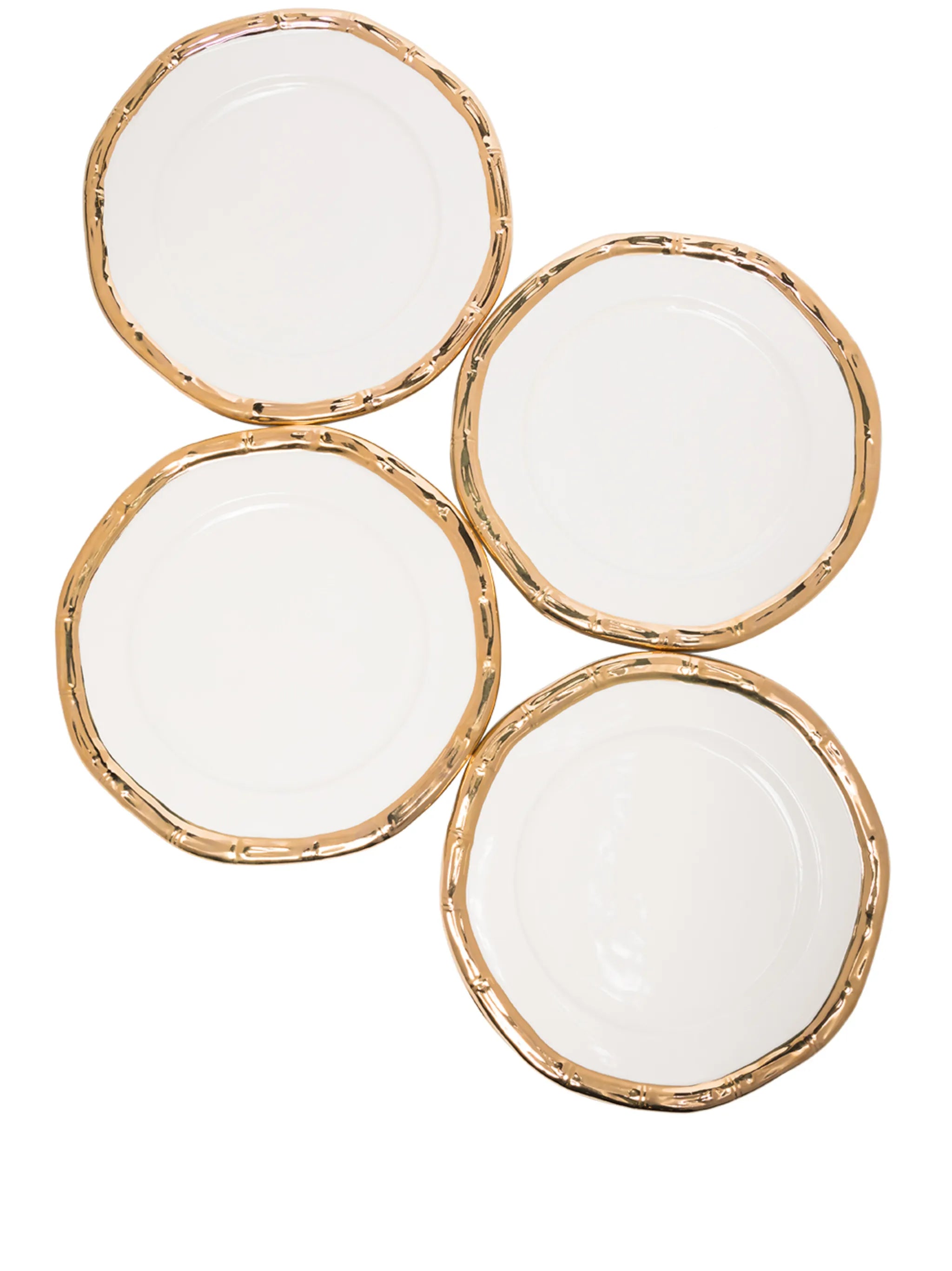Bamboo set of four ceramic plates (21cm)