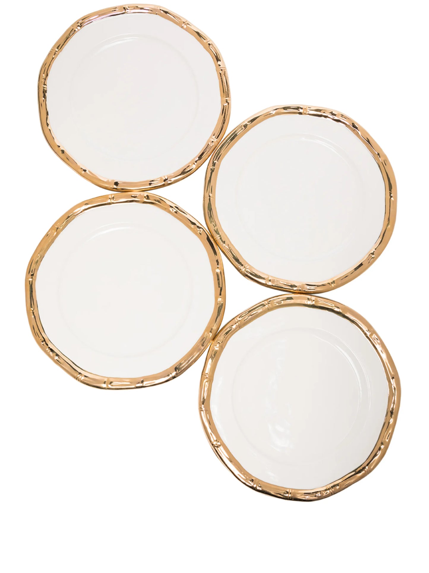 Bamboo set of four ceramic plates (21cm)
