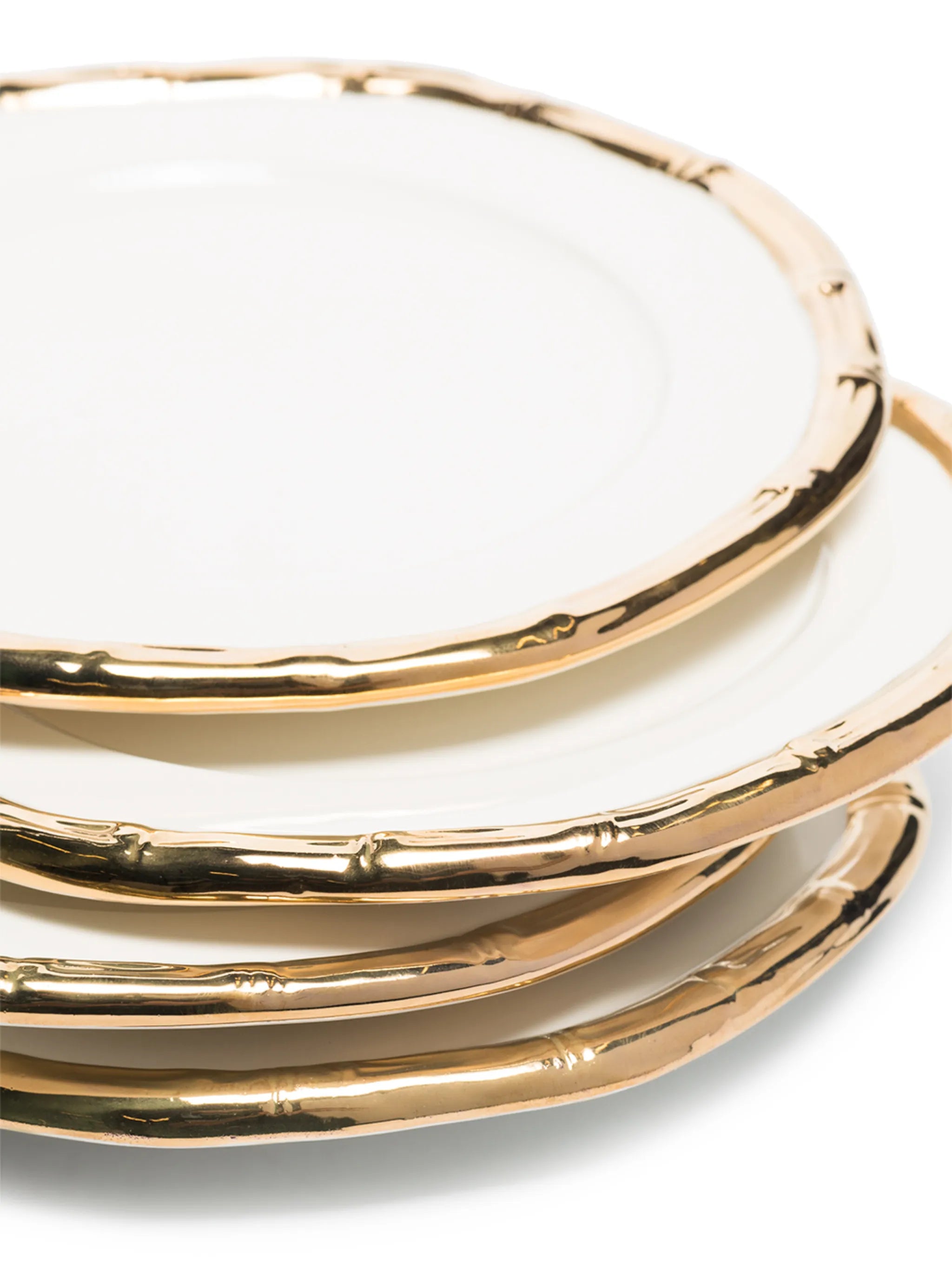 Bamboo set of four ceramic plates (21cm)