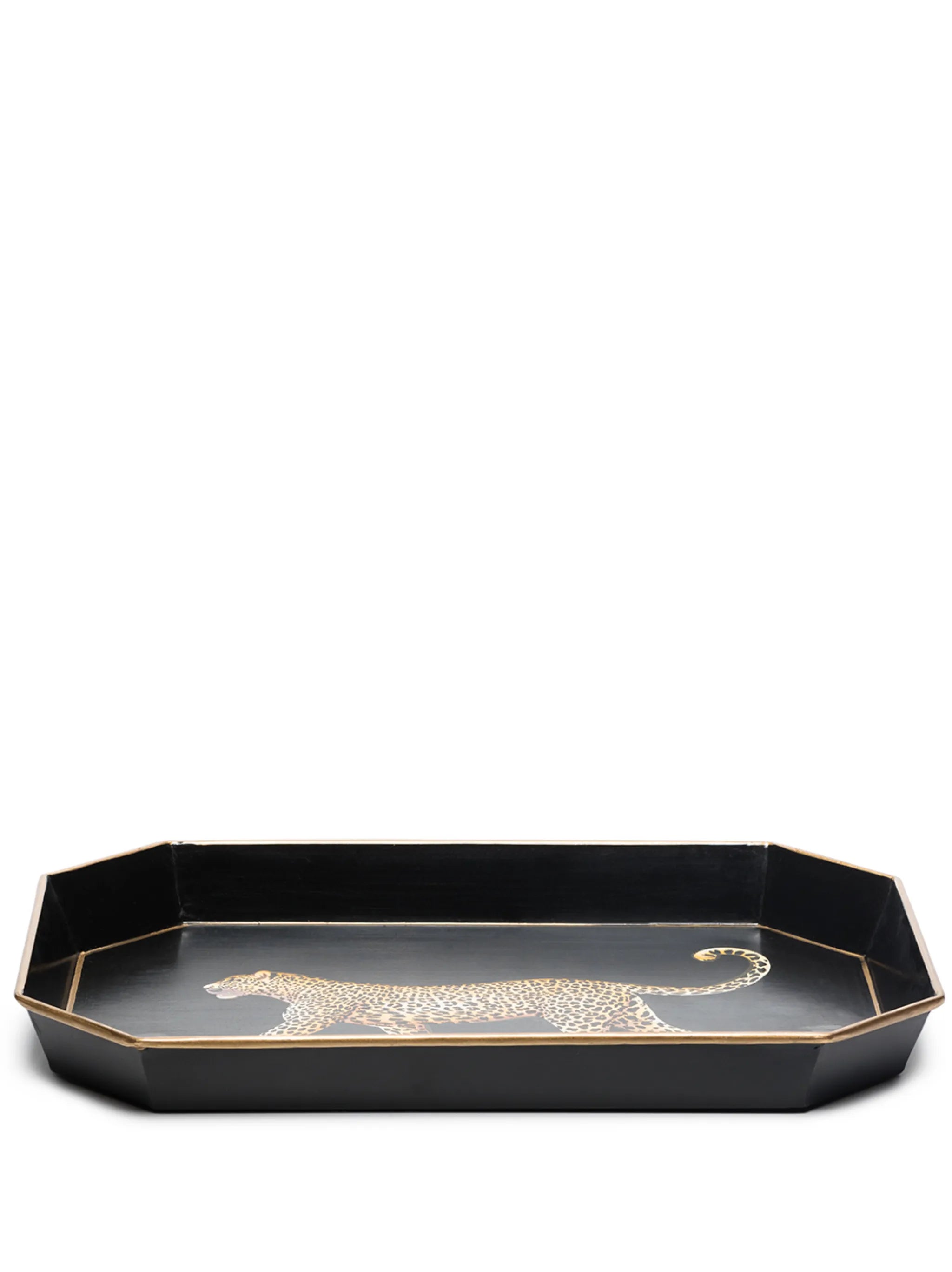 leopard-print octagon tray