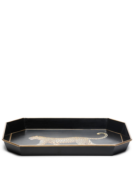 leopard-print octagon tray
