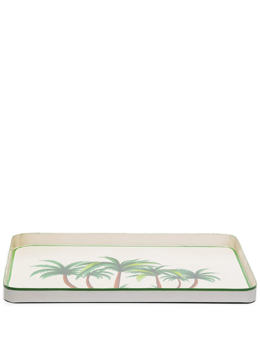 palm tree-print rectangle tray