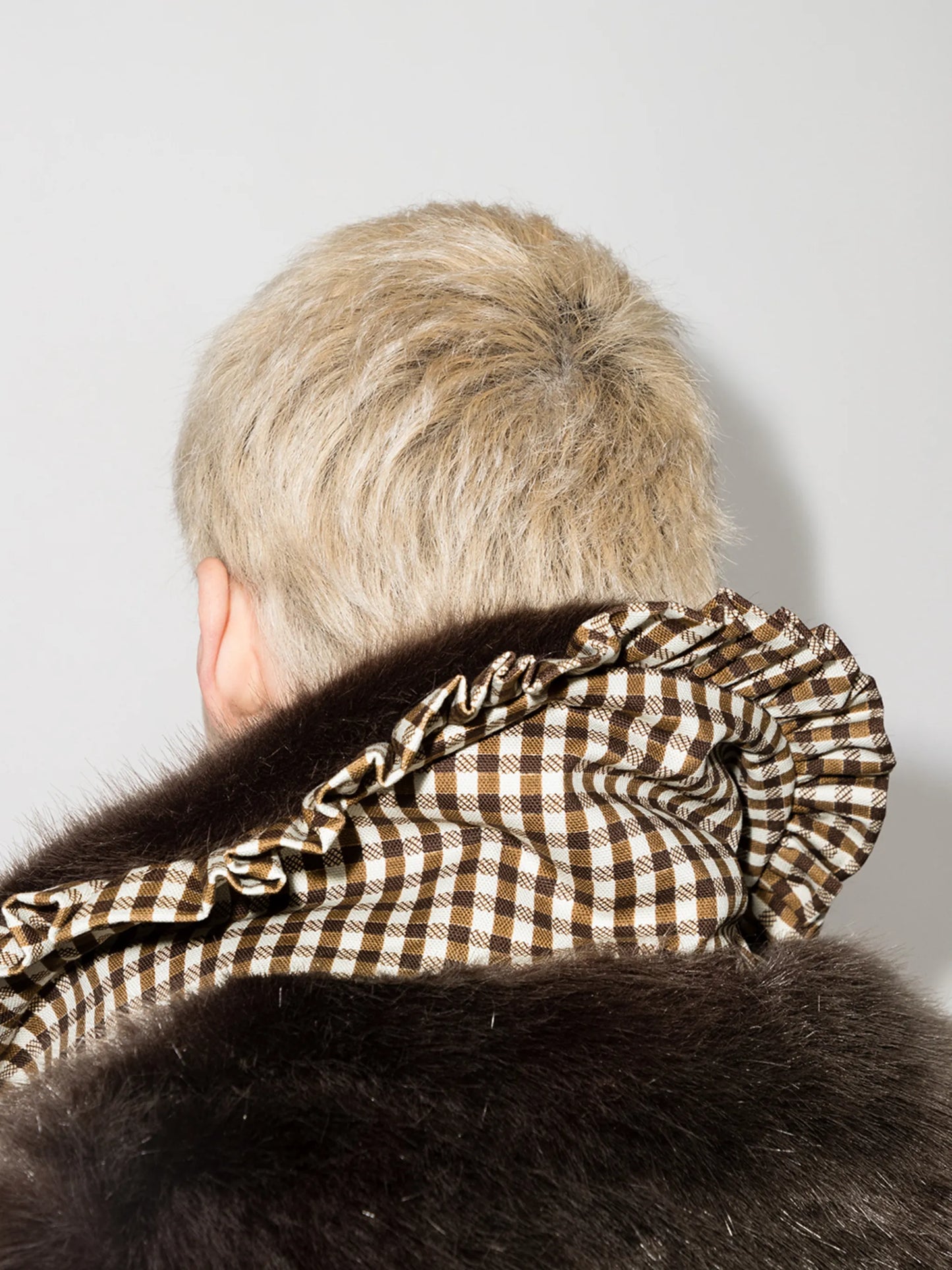 Brandy faux-fur coat