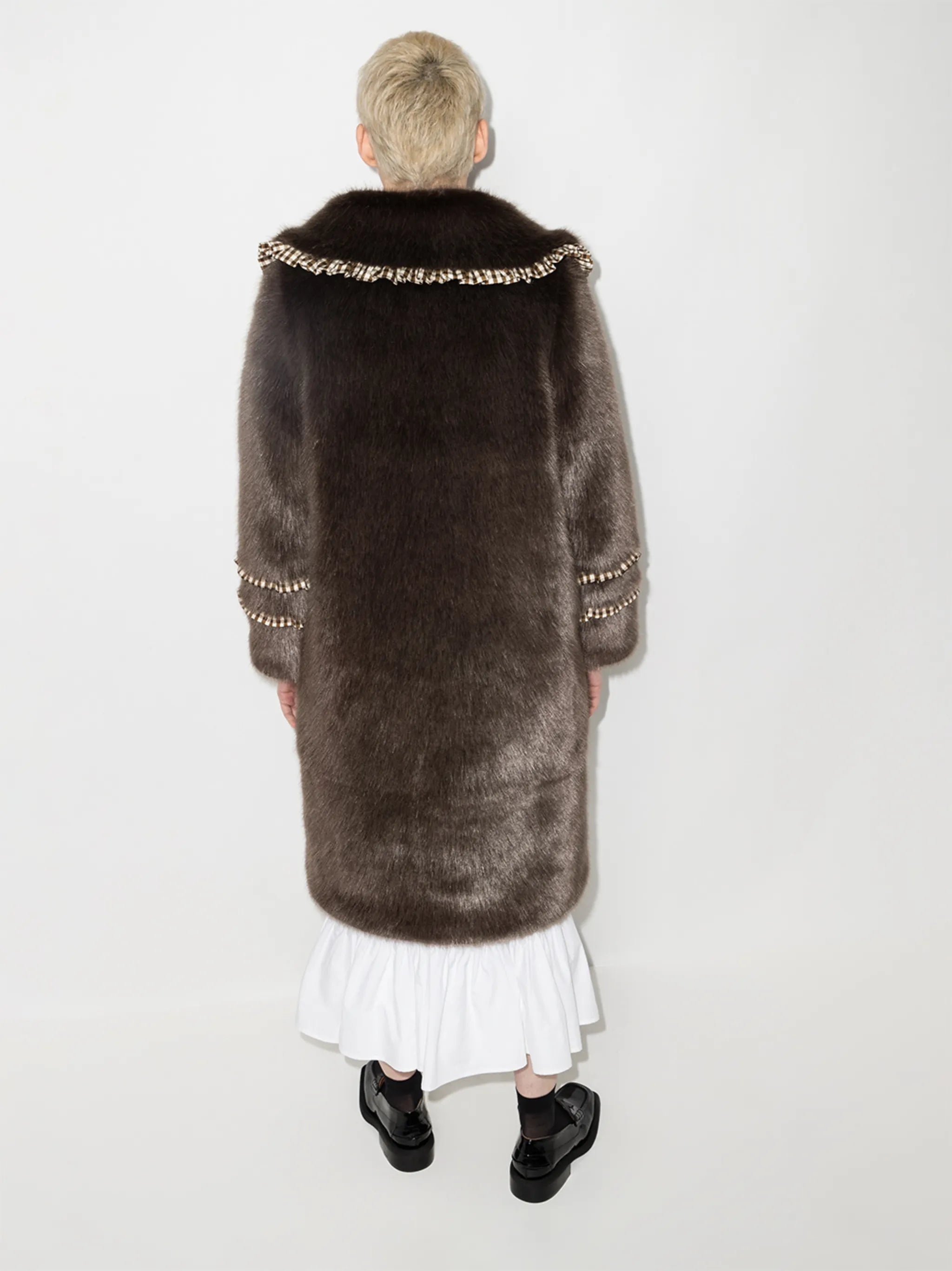 Brandy faux-fur coat