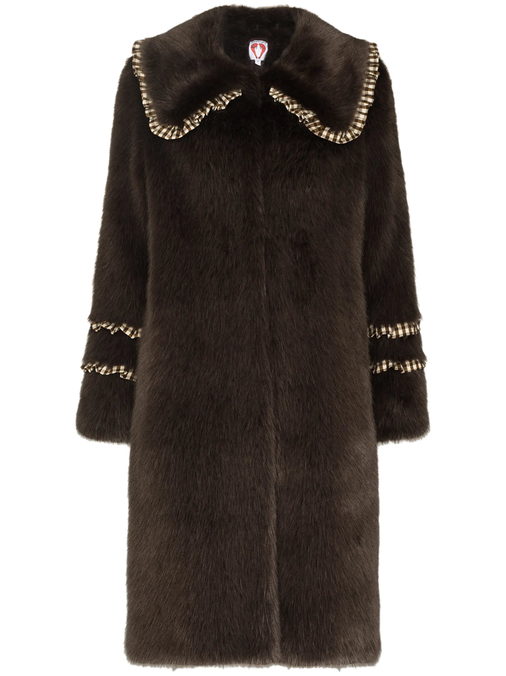 Brandy faux-fur coat