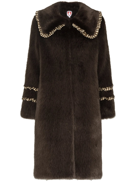 Brandy faux-fur coat