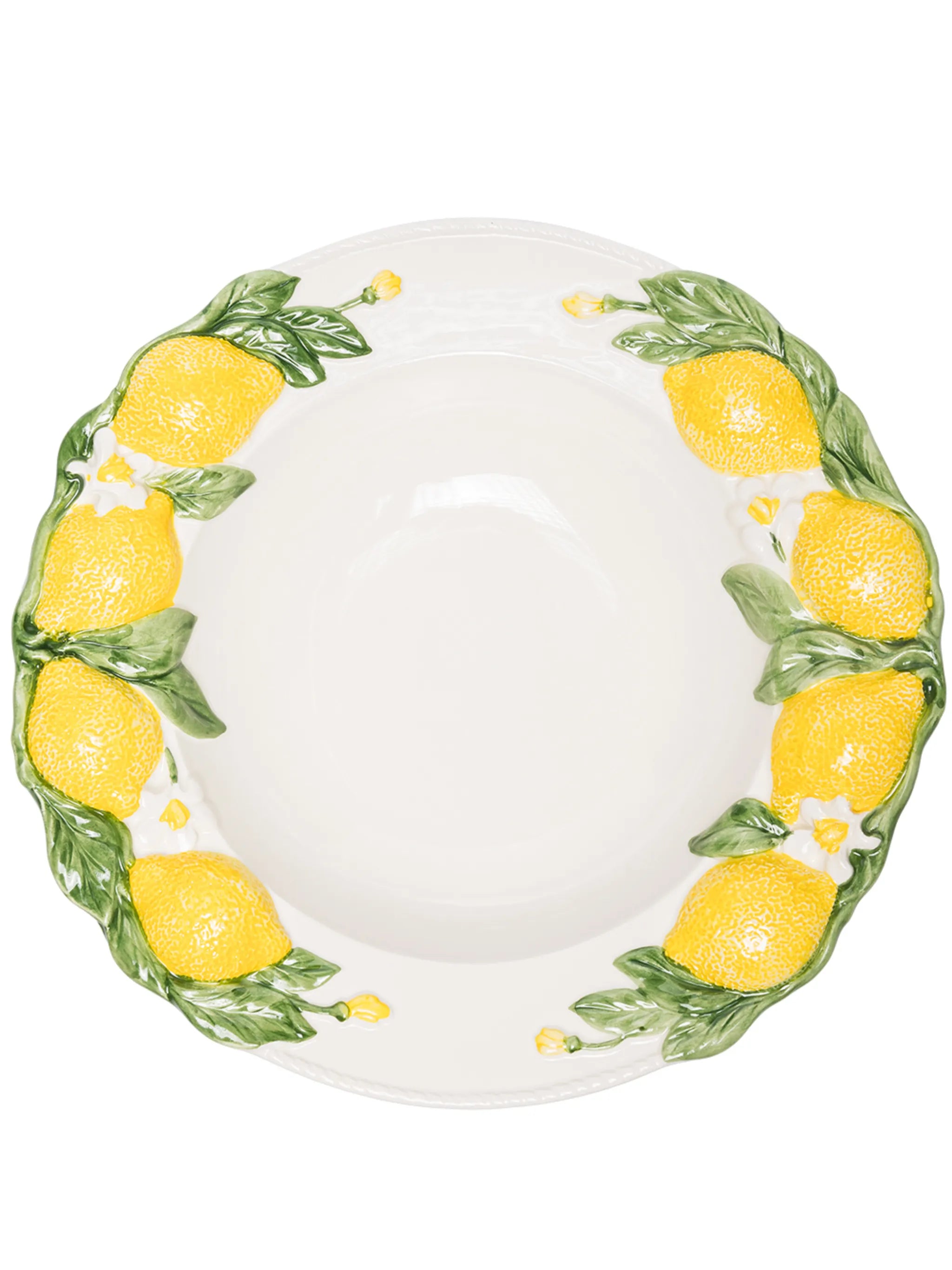 Lemon handpainted pasta bowl (28cm)