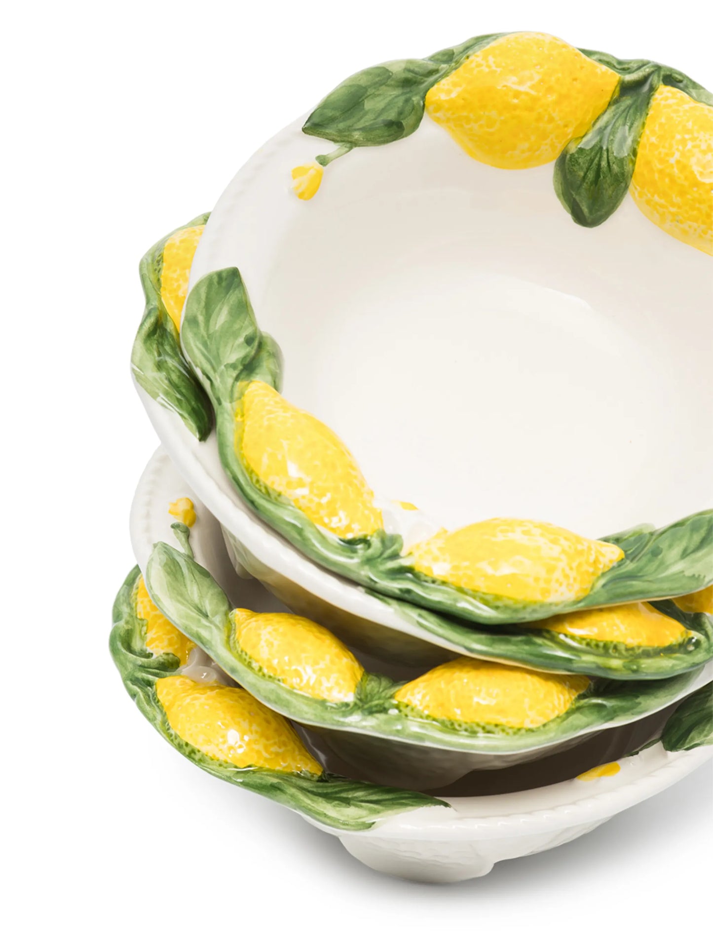 Lemon ceramic plate set of four (19cm)