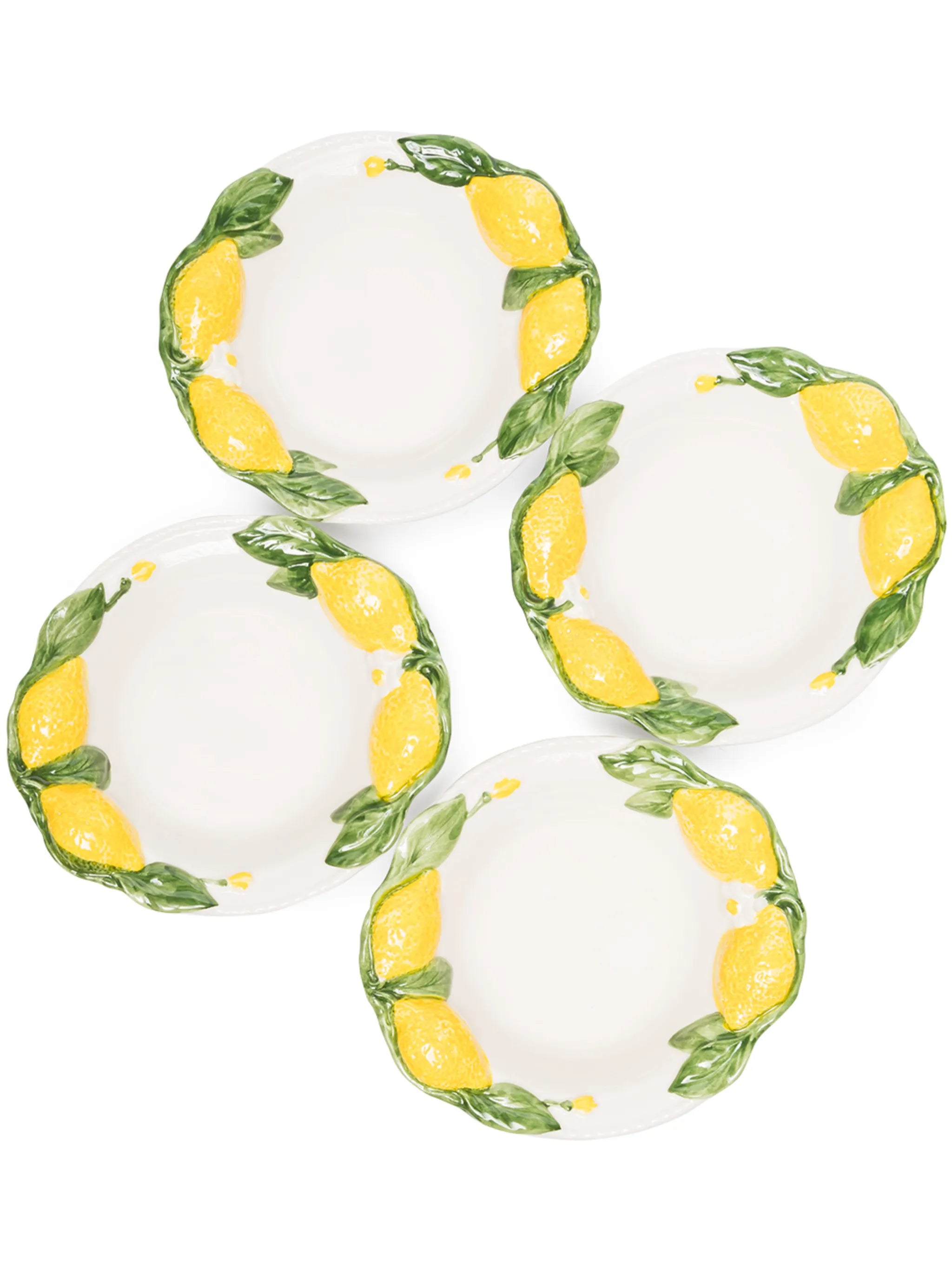 Lemon ceramic plate set of four (19cm)